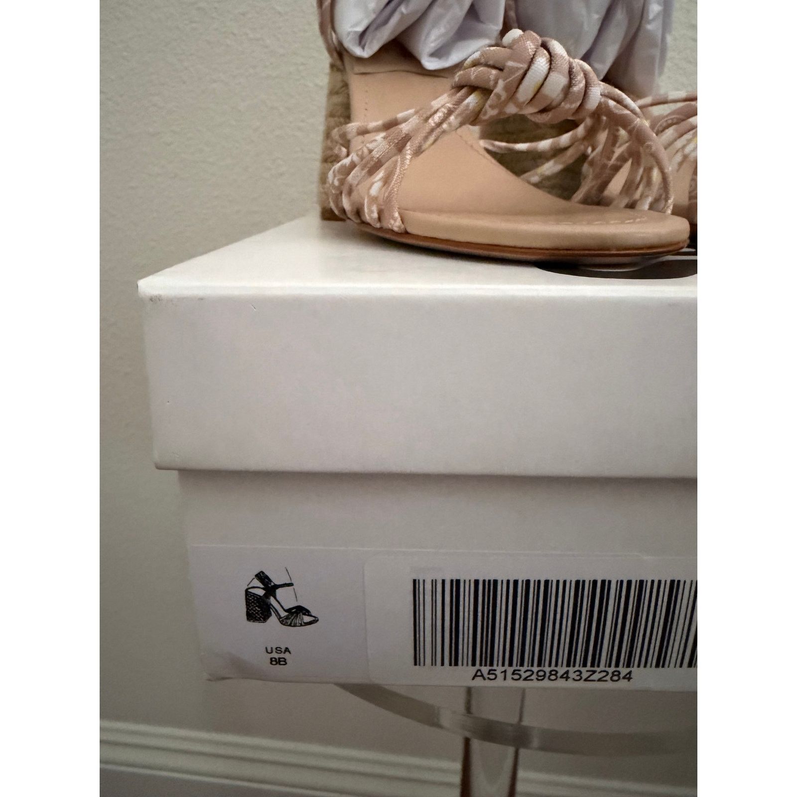SCHUTZ New Schutz Dahra gingham strappy heel sandals 8.5 nude Size US 8.5 / IT 38.5 - 4 Thumbnail
