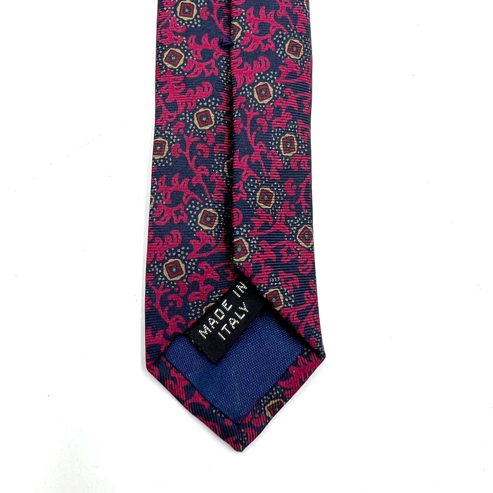Lanvin Lanvin Silk Foulard Tie Pink Navy Blue Size ONE SIZE - 5 Thumbnail