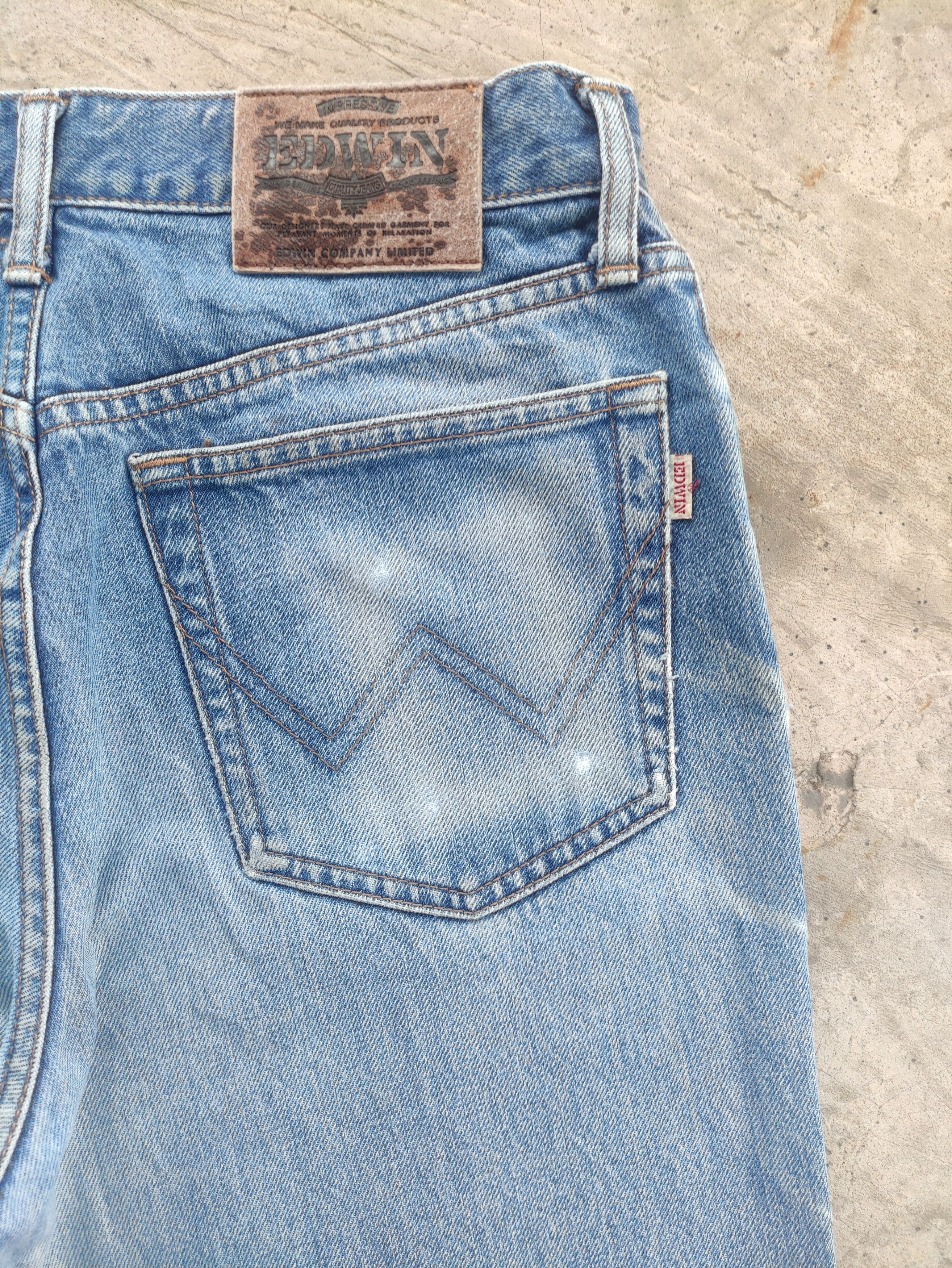 Edwin Vintage Edwin Jean Distressed Faded Denim Pants Size US 31 - 12 Thumbnail