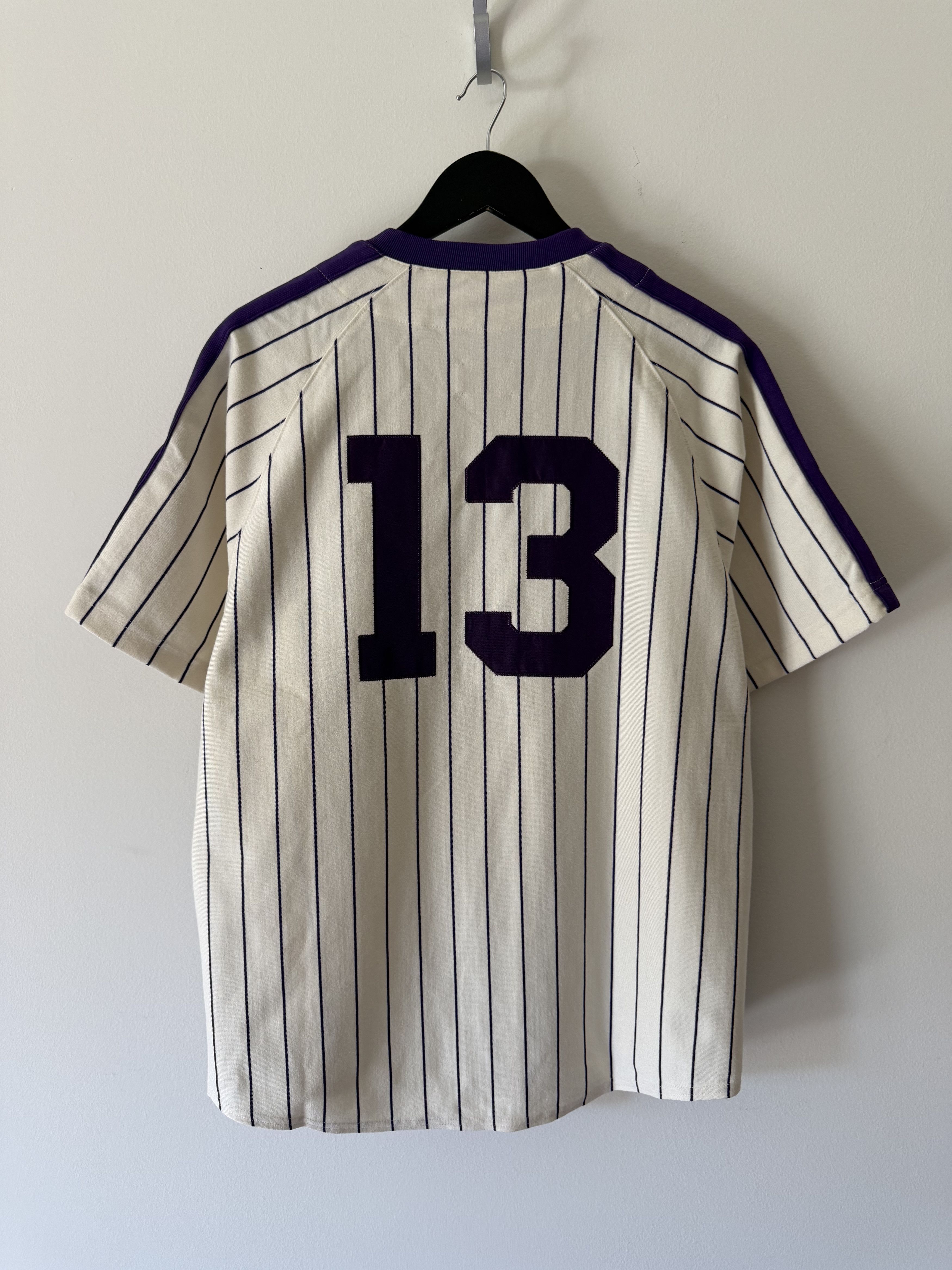Aime Leon Dore Aime Leon Dore Baseball Jersey in White Purple Size US M / EU 48-50 / 2 - 5 Thumbnail