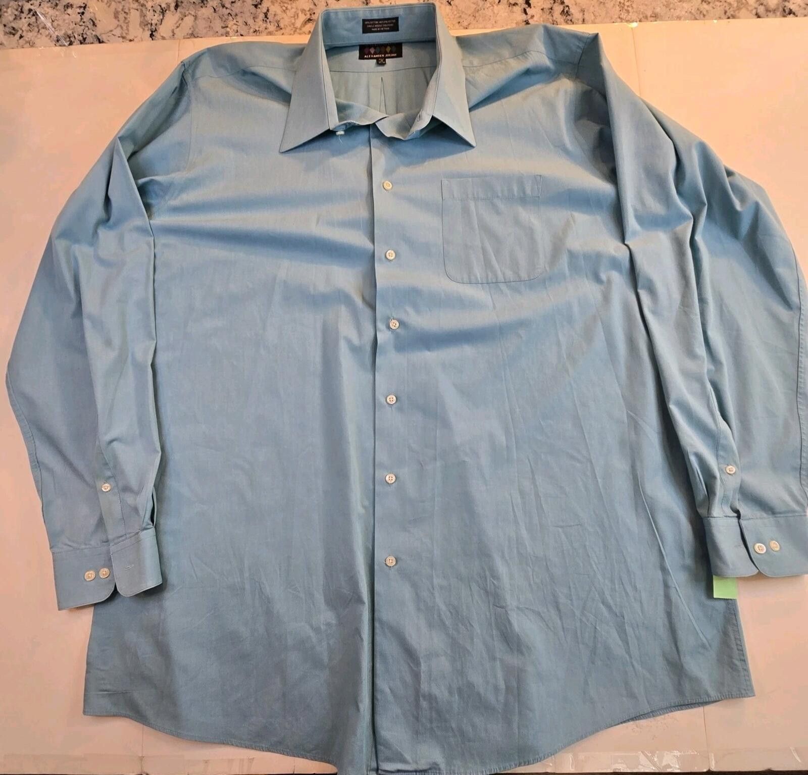 Alexander Julian Alexander Julian Colours Blue Dress Shirt 3XLT 19 Button Up Size 52R - 1 Thumbnail