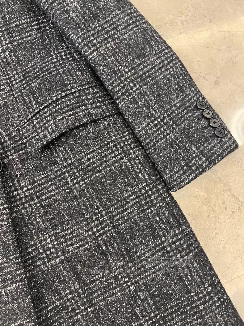 Celine CELINE Wool and Camel Hair Mixed Plaid Overcoat Size US M / EU 48-50 / 2 - 5 Thumbnail