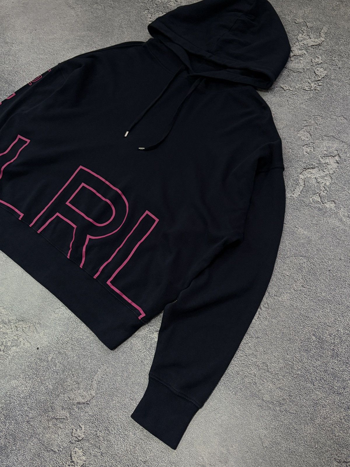 Lauren Ralph Lauren LRL Ralph Lauren Navy Cropped Hoodie Neon Pink Logo M Size M / US 6-8 / IT 42-44 - 7 Thumbnail