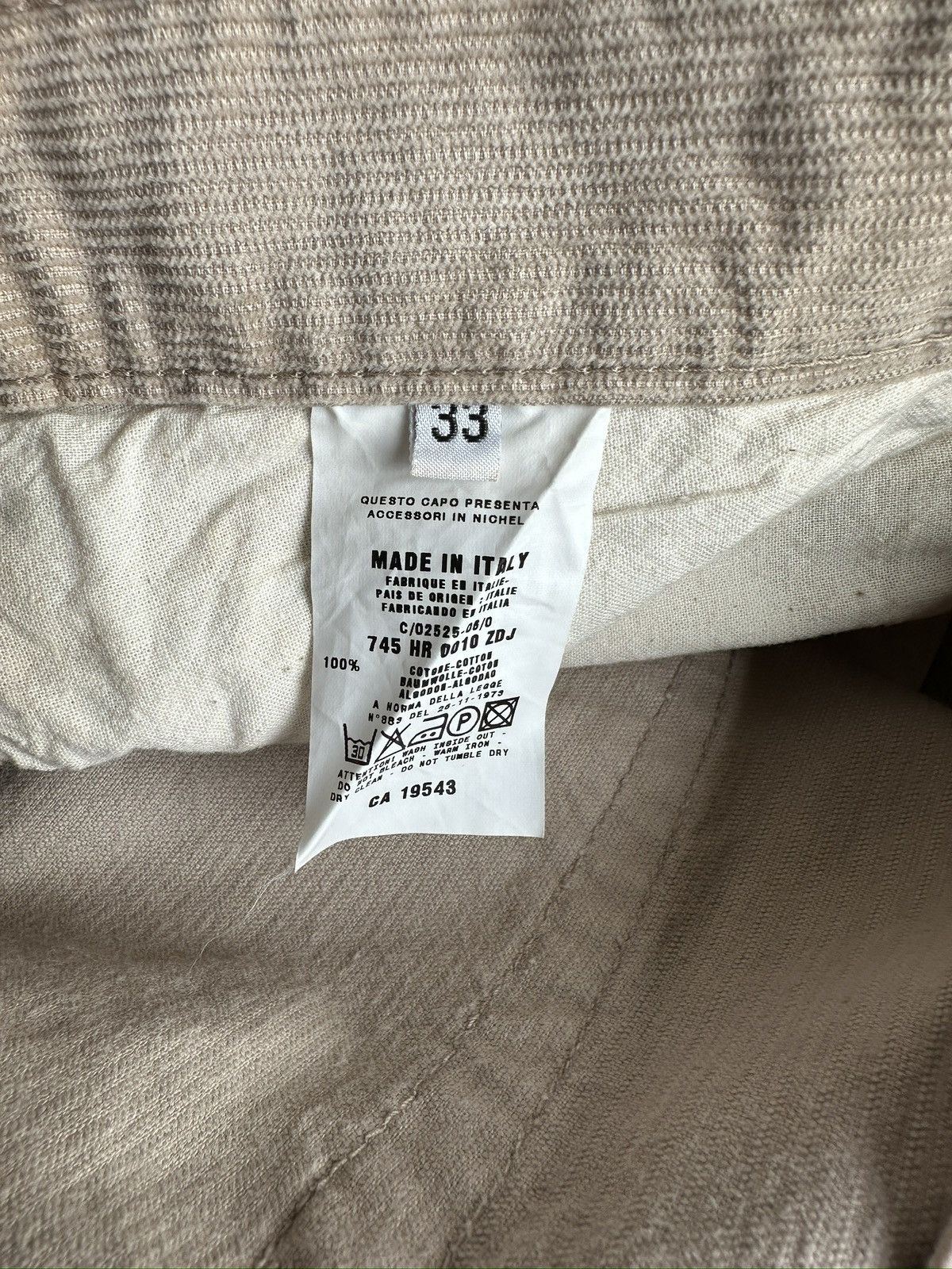 Helmut Lang Helmut Lang circa 2000 vintage Italian cut corduroy trousers Size US 33 - 8 Thumbnail