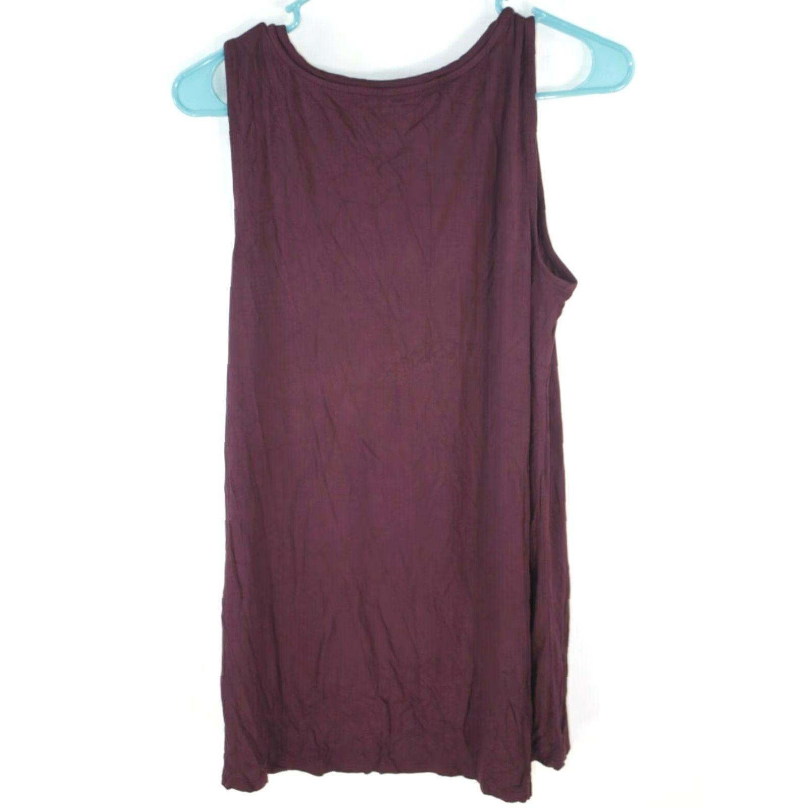 Essentials Essentials Solid Maroon Tank Top Womens Medium Sleeveless Round Neck Casual Size M / US 6-8 / IT 42-44 - 2 Thumbnail