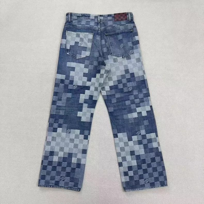 Louis Vuitton Louis Vuitton Checkerboard Denim Pants Size 33 -2505 Size US 33 - 2 Thumbnail