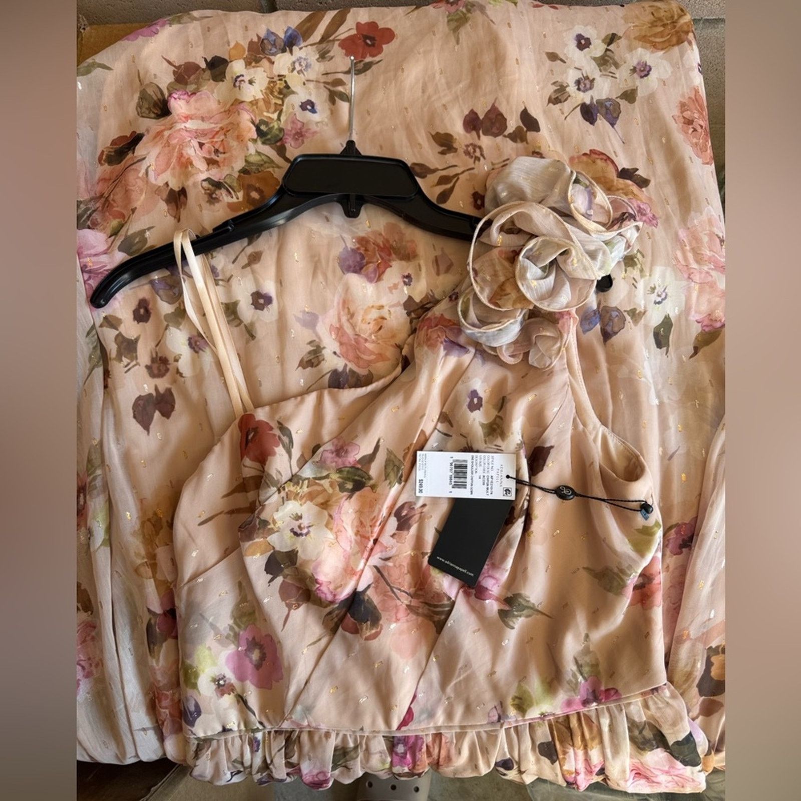 Adrianna Papell 🎉LAST PIECE🎉ADRIANNA PAPELL One Shoulder Floral Gown Size XL / US 12-14 / IT 48-50 - 3 Thumbnail
