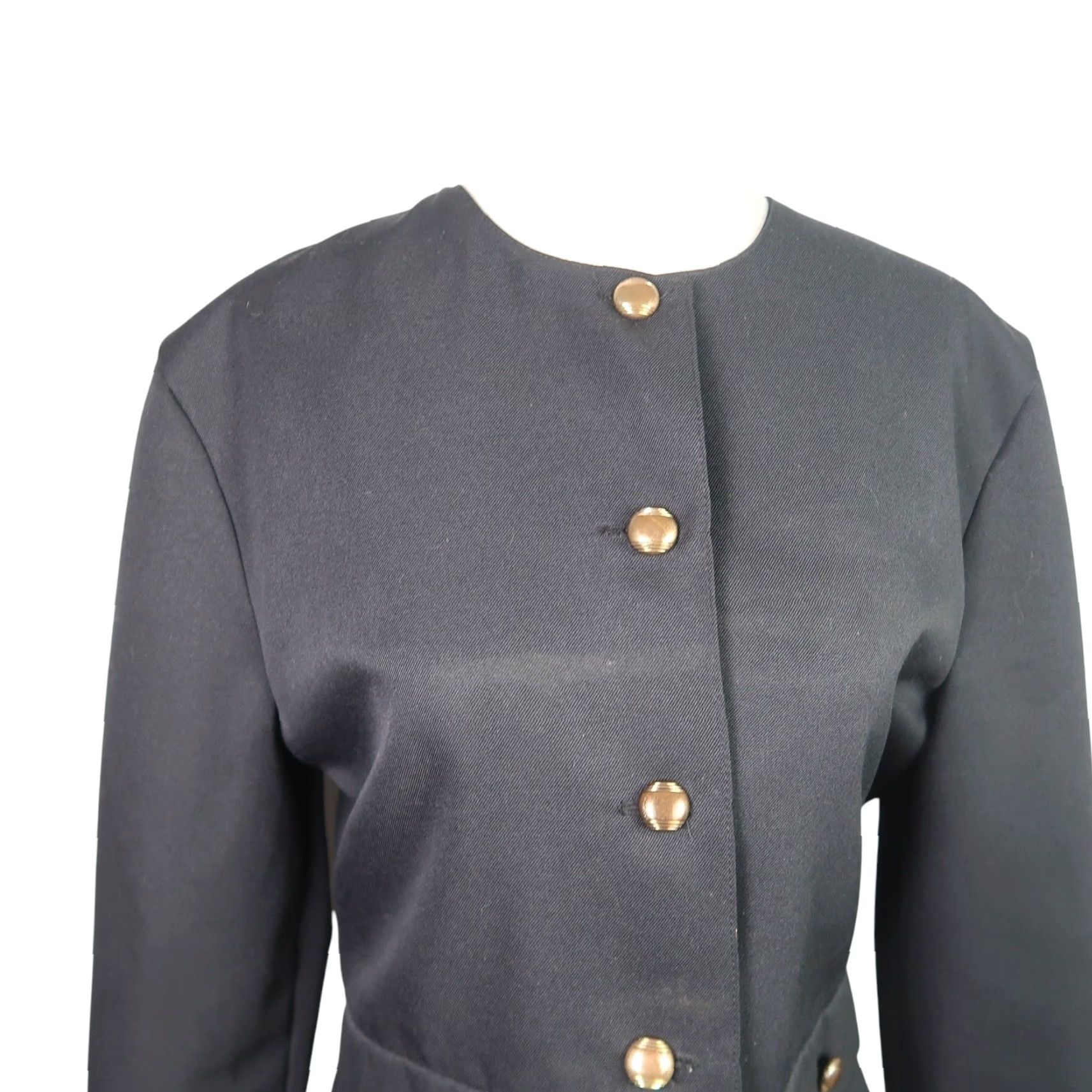 Vintage VINTAGE Magna black blazer jacket 80s 90s Women M Regular Long Sleeve Button Collarless Short Coat/Blazer Mens? Size M / US 6-8 / IT 42-44 - 2 Thumbnail