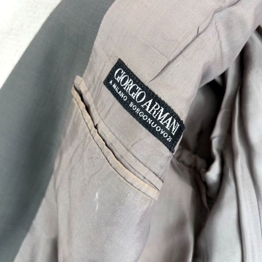 Giorgio Armani VINTAGE GIORGIO ARMANI Blazer Sport Coat 80s Wool 42R Olive Made in Italy Men Size 42R - 2 Thumbnail