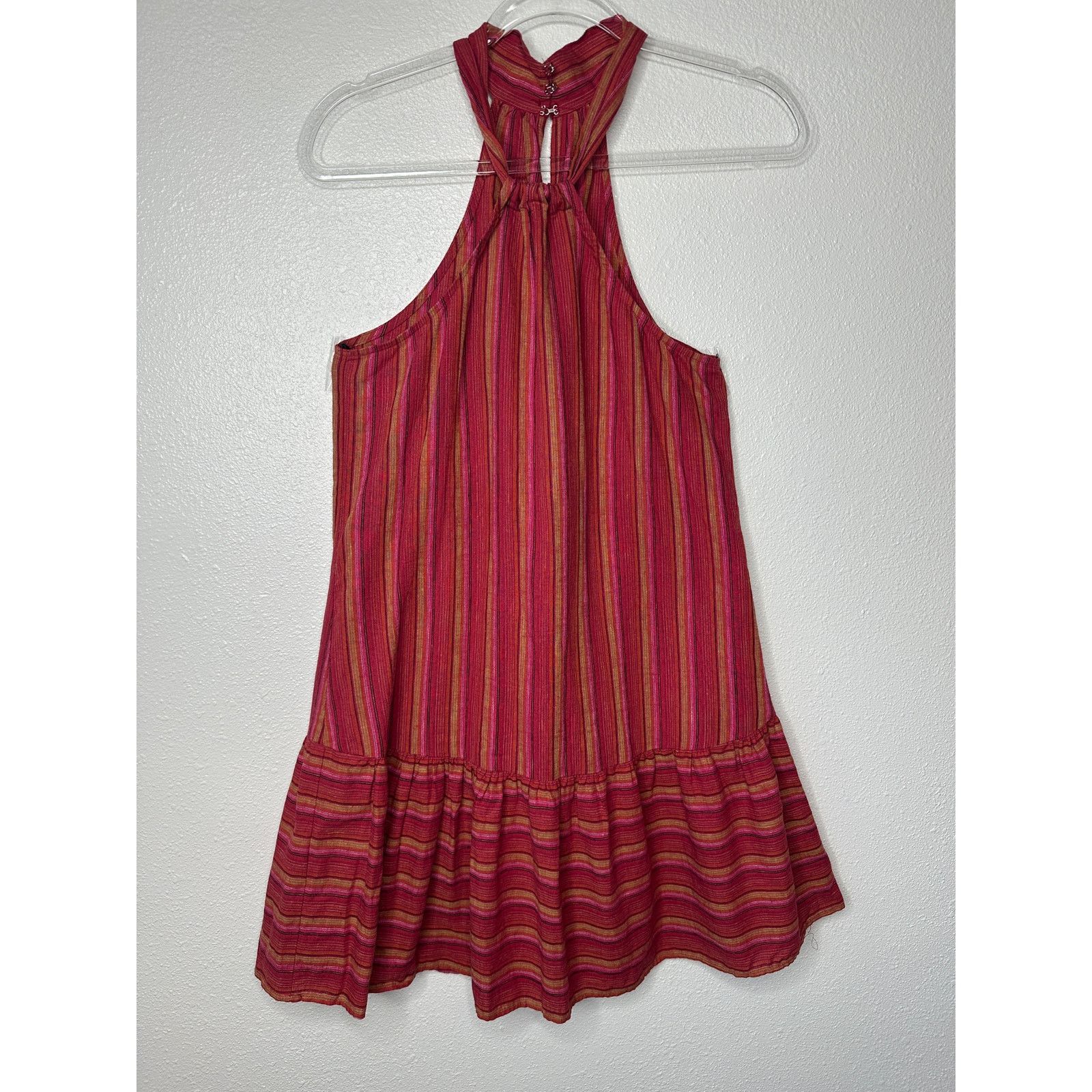 BCBGeneration BCBG Generation Halter Mini Dress XS Pink Striped Sleeveless Size XS / US 0-2 / IT 36-38 - 4 Thumbnail