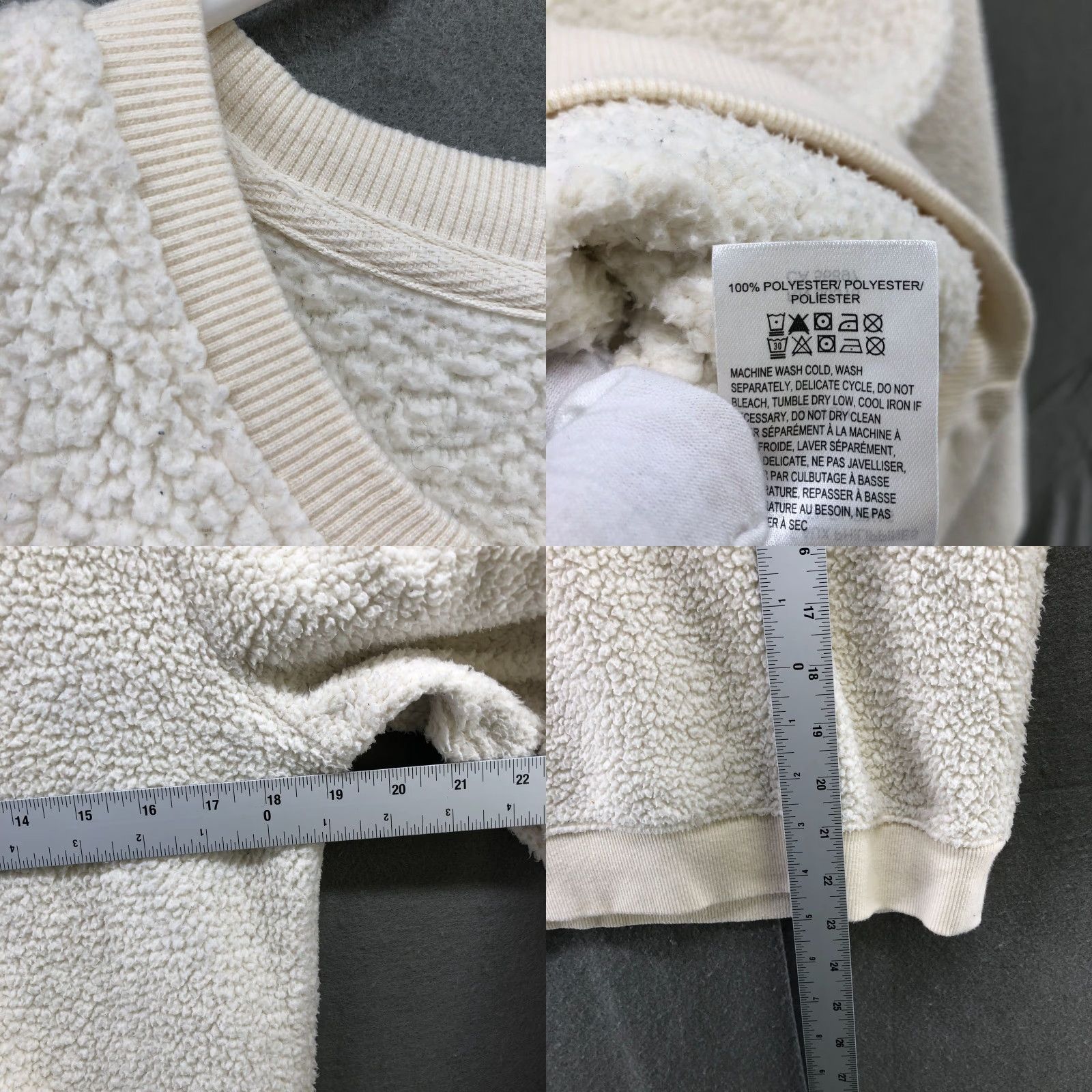 Lucky Brand Lucky Brand Sherpa Sweater Womens S Ivory Crewneck Pullover Sweatshirt Soft Size S / US 4 / IT 40 - 8 Thumbnail