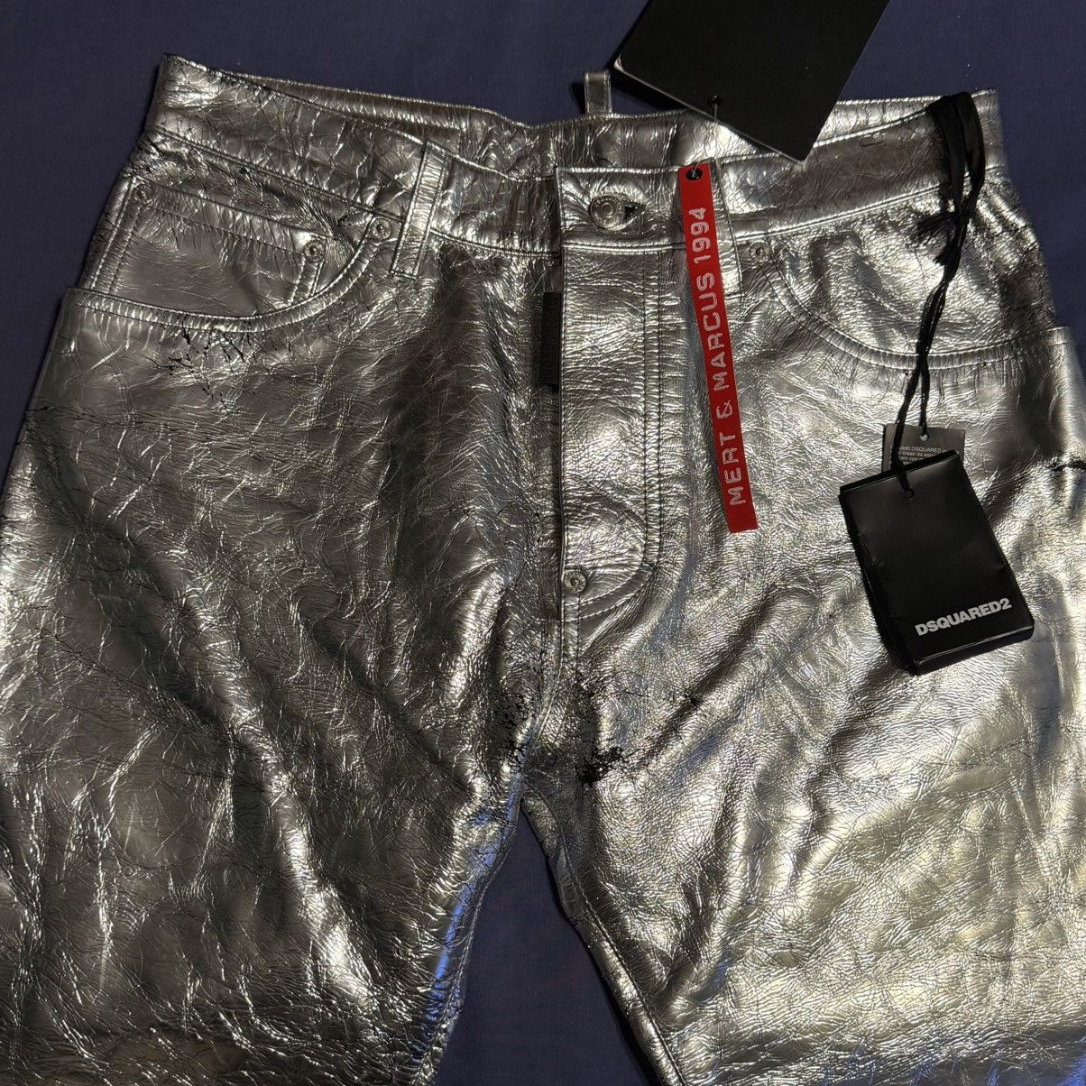 Dsquared2 Dsquared2 silver metallic leather jeans Size US 30 / EU 46 - 4 Thumbnail