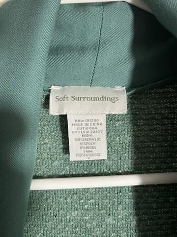 Designer Stylish Soft Surroundings Cardigan in Teal Size M / US 6-8 / IT 42-44 - 3 Thumbnail