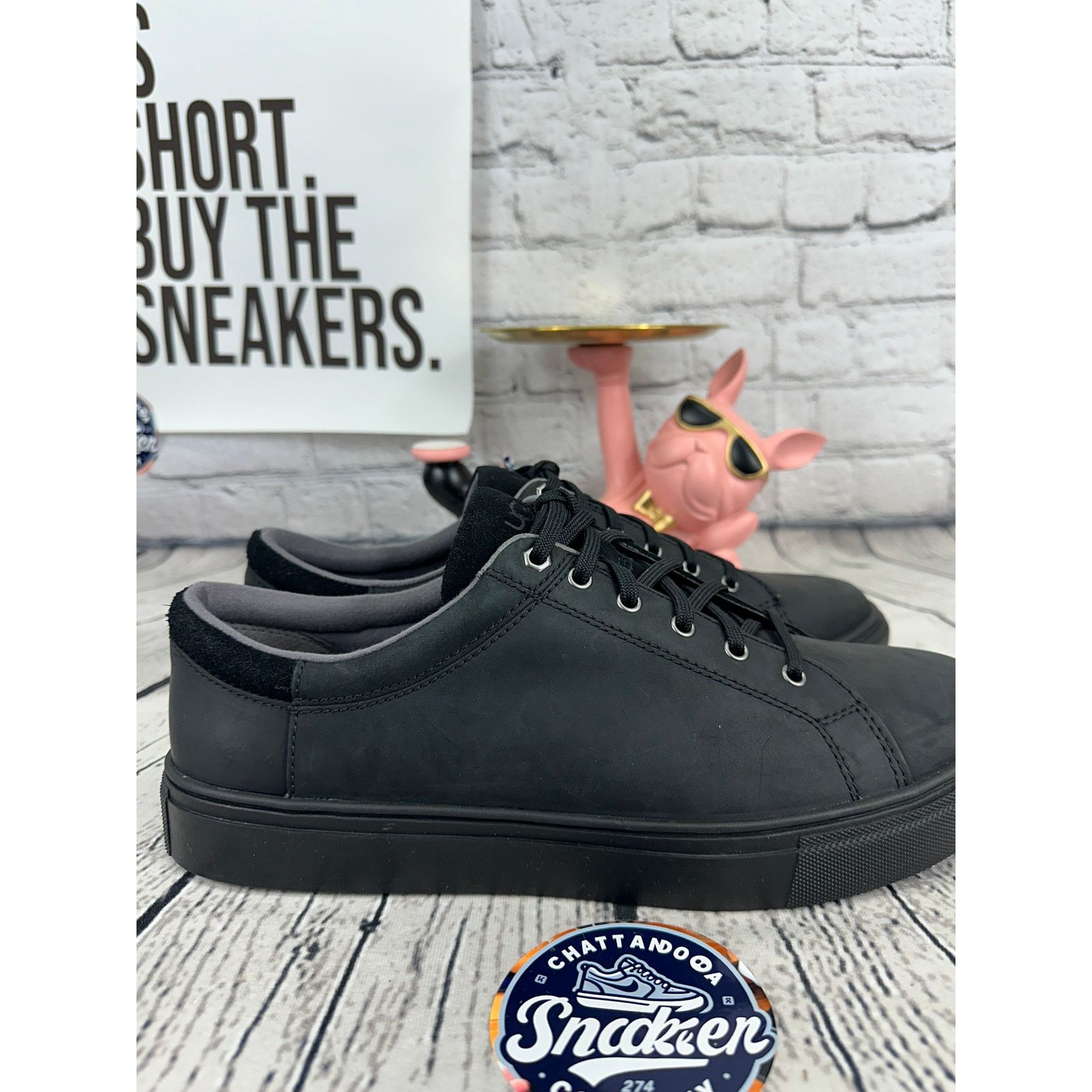 Ugg Ugg Baysider Sneaker Mens 11 Black Waterproof Leather Shoes Size US 11 / EU 44 - 5 Thumbnail