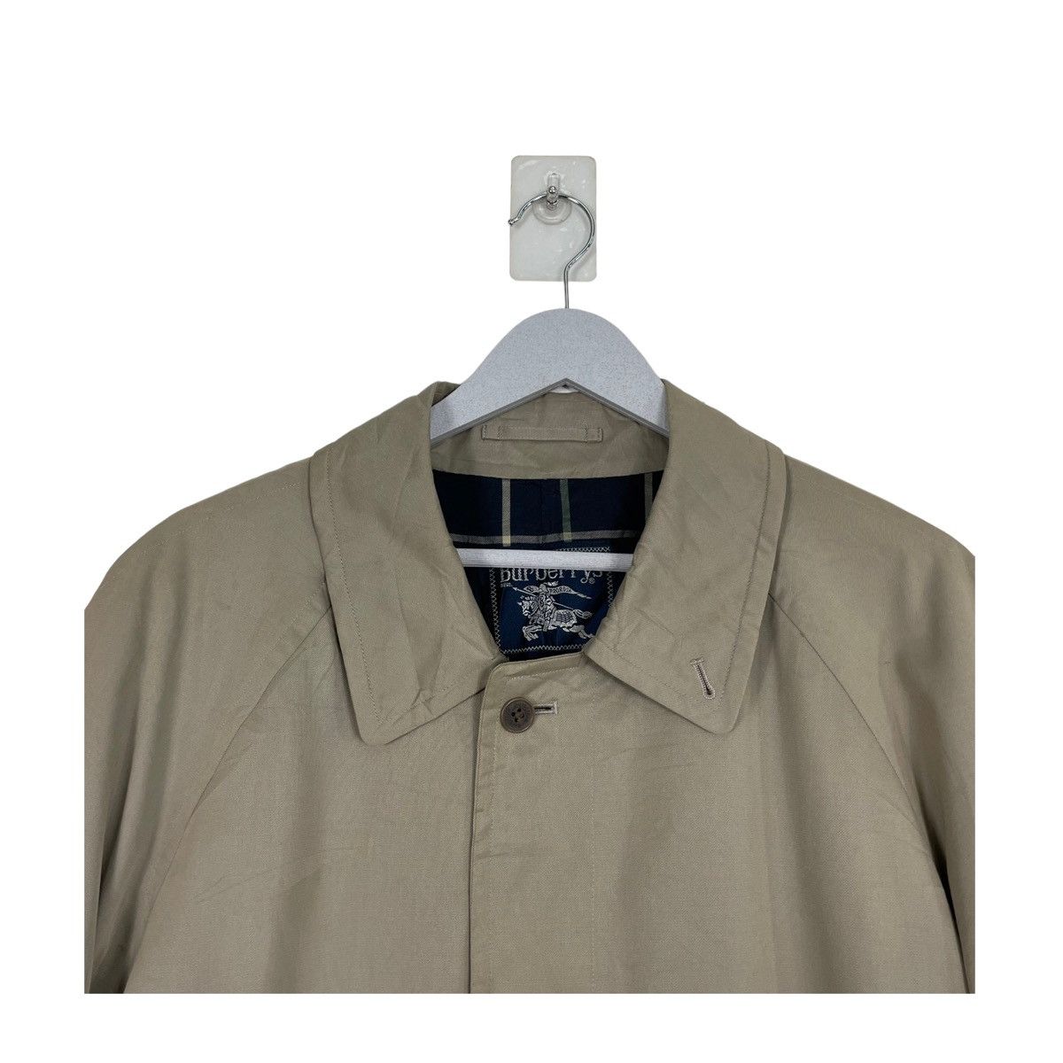 Burberry Prorsum × Vintage 💥90s BURBERRYS PRORSUM BEIGE NAVY CHECK JACKET Size US L / EU 52-54 / 3 - 5 Thumbnail