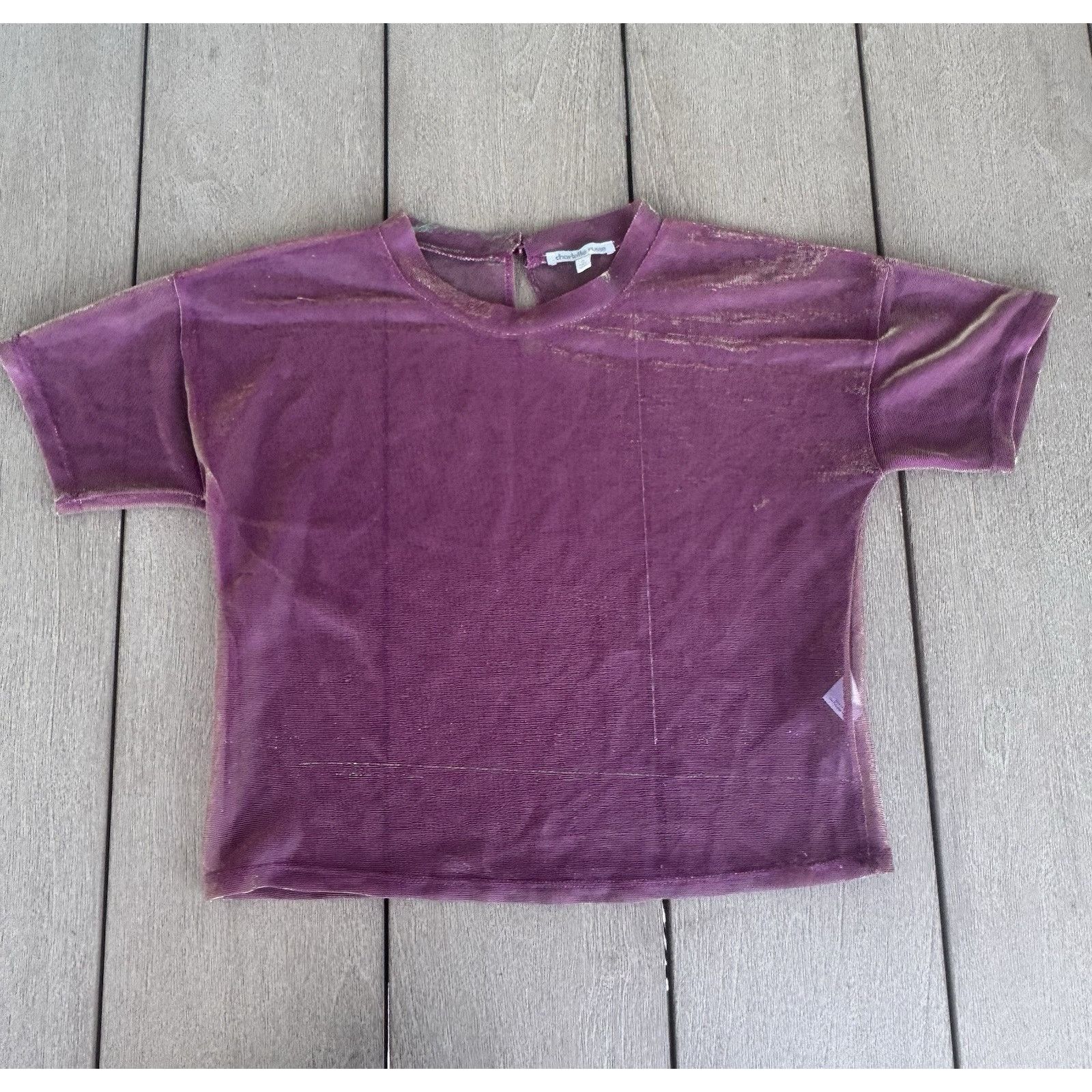 Other Mesh Y2K Crop Top Iridescent Rave 90s Gold Fleck Small Size S / US 4 / IT 40 - 1 Thumbnail