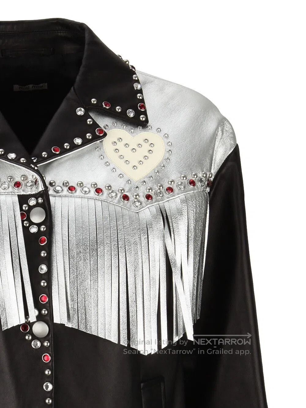 Miu Miu Miu Miu Handcrafted Beaded Leather Jacket. Size S / US 4 / IT 40 - 3 Thumbnail