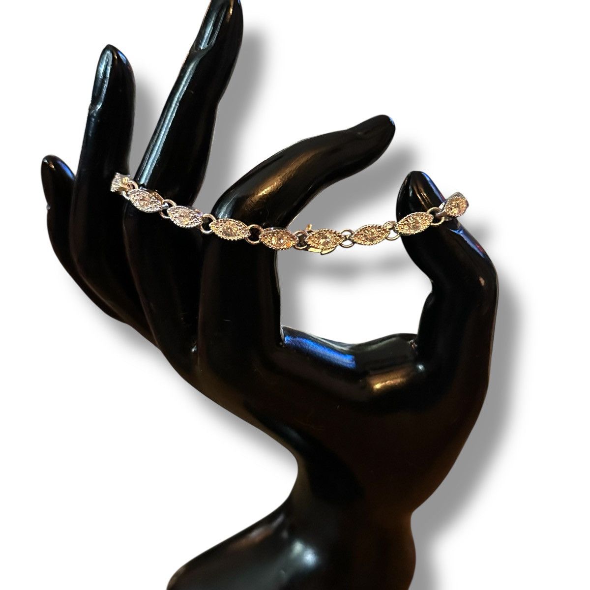 Other Napier silver tone rhinestone evil eye link bracelet Size ONE SIZE - 3 Thumbnail