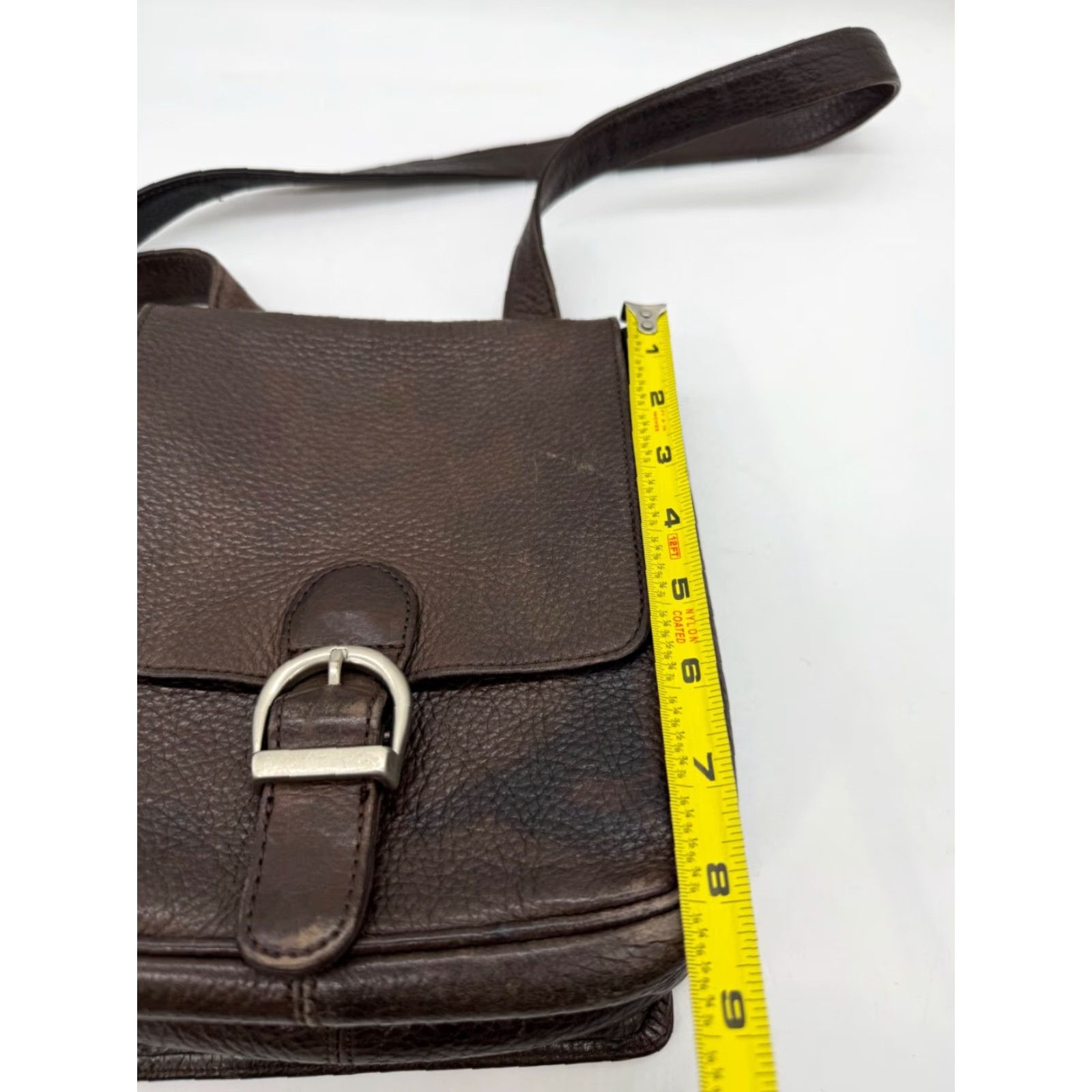 Eddie Bauer Eddie Bauer Brown Pebbled Leather Organizer Crossbody Purse Adj Strap Two Sided Crossbody Womens ADULT? Size ONE SIZE - 2 Thumbnail