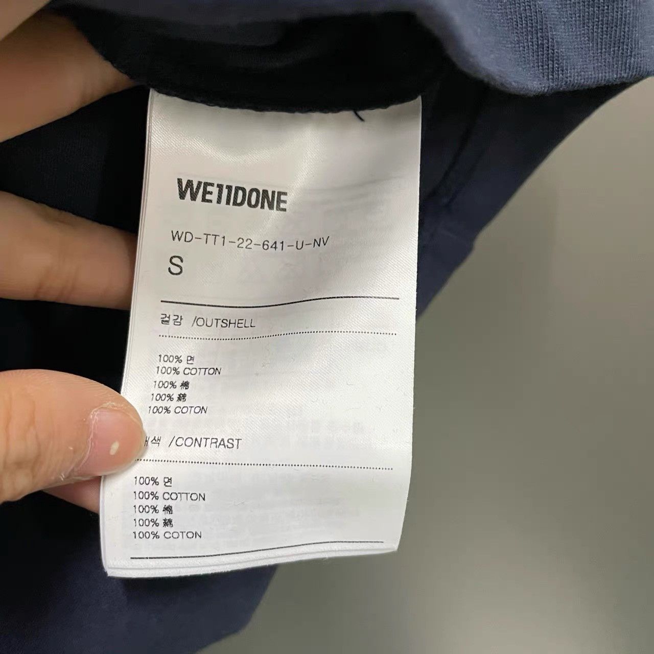 WE11DONE WE11DONE Navy Blue Printed Logo Short Sleeve K28 Size US XL / EU 56 / 4 - 4 Thumbnail