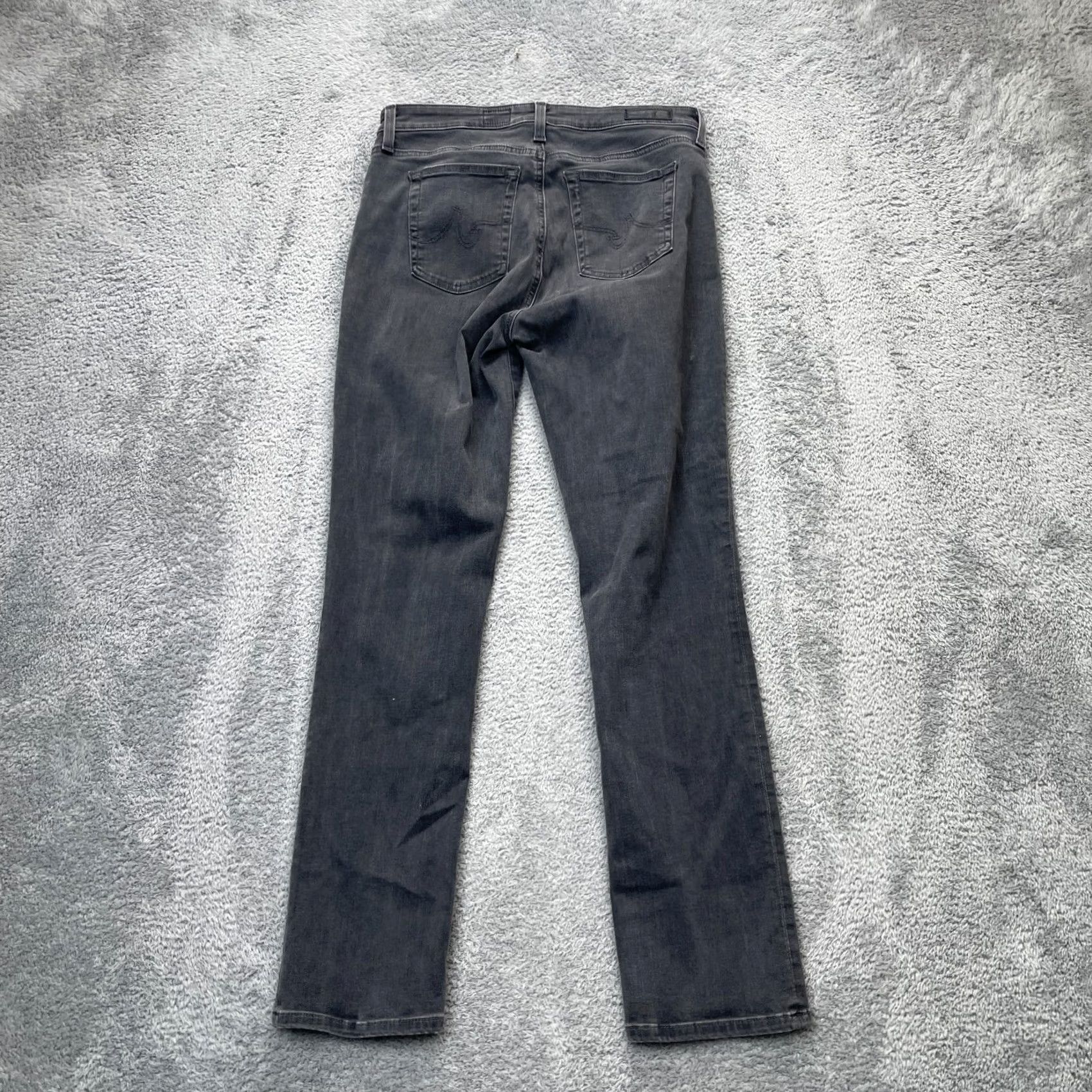Vintage AG Adriano Goldschmied Jeans Womens 29R Gray Skinny Denim High Rise Stretch Leather? No Size 30" / US 8 / IT 44 - 2 Thumbnail