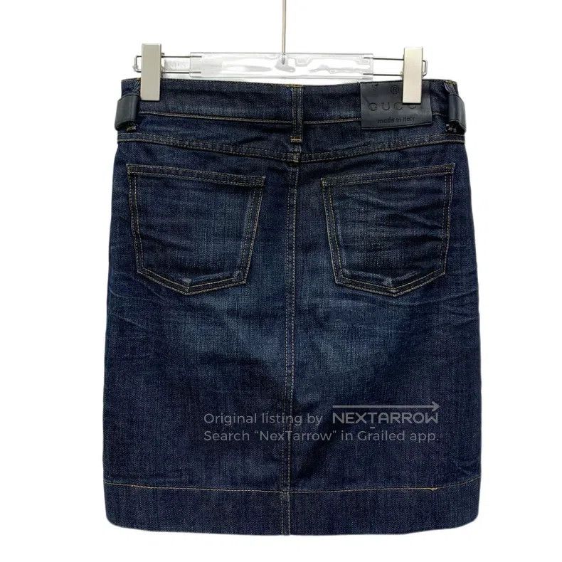 Gucci Gucci Dark blue cotton horse buckle denim skirt Size 25" / US 0 / IT 36 - 2 Thumbnail