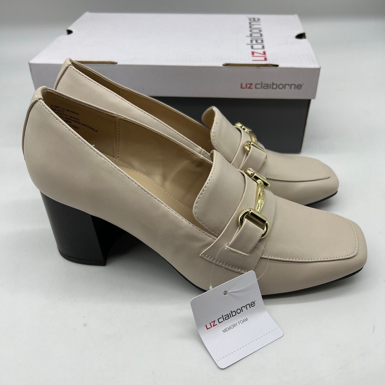 Other Liz Claiborne Morris Faux Leather Cream Heels Size 8.5M Size US 8.5 / IT 38.5 - 1 Thumbnail
