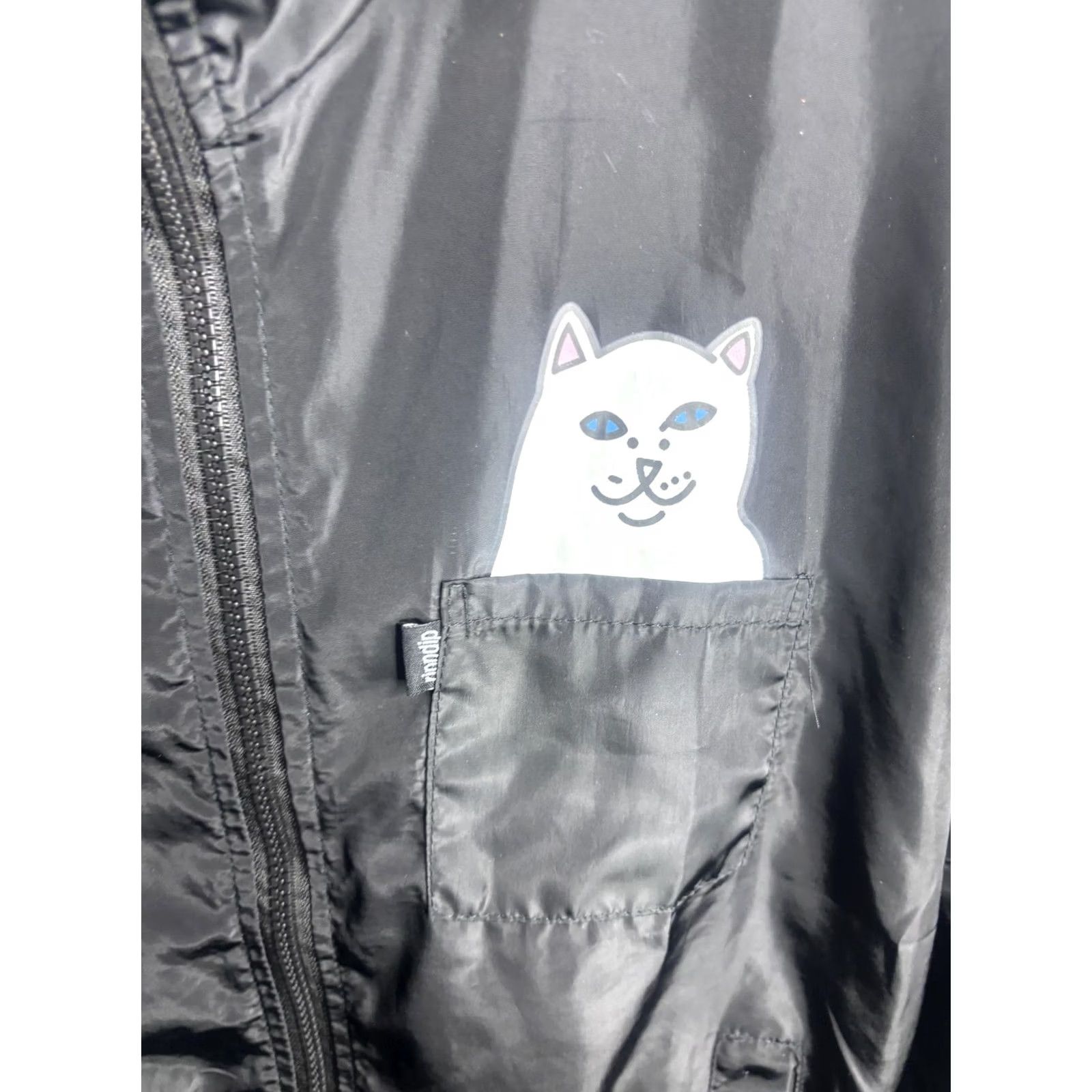 RIPNDIP RIPNDIP Jacket Mens Medium Black Hooded Windbreaker Zip Cat Graphic Skate Lightweight Casual Streetwear Size US M / EU 48-50 / 2 - 4 Thumbnail