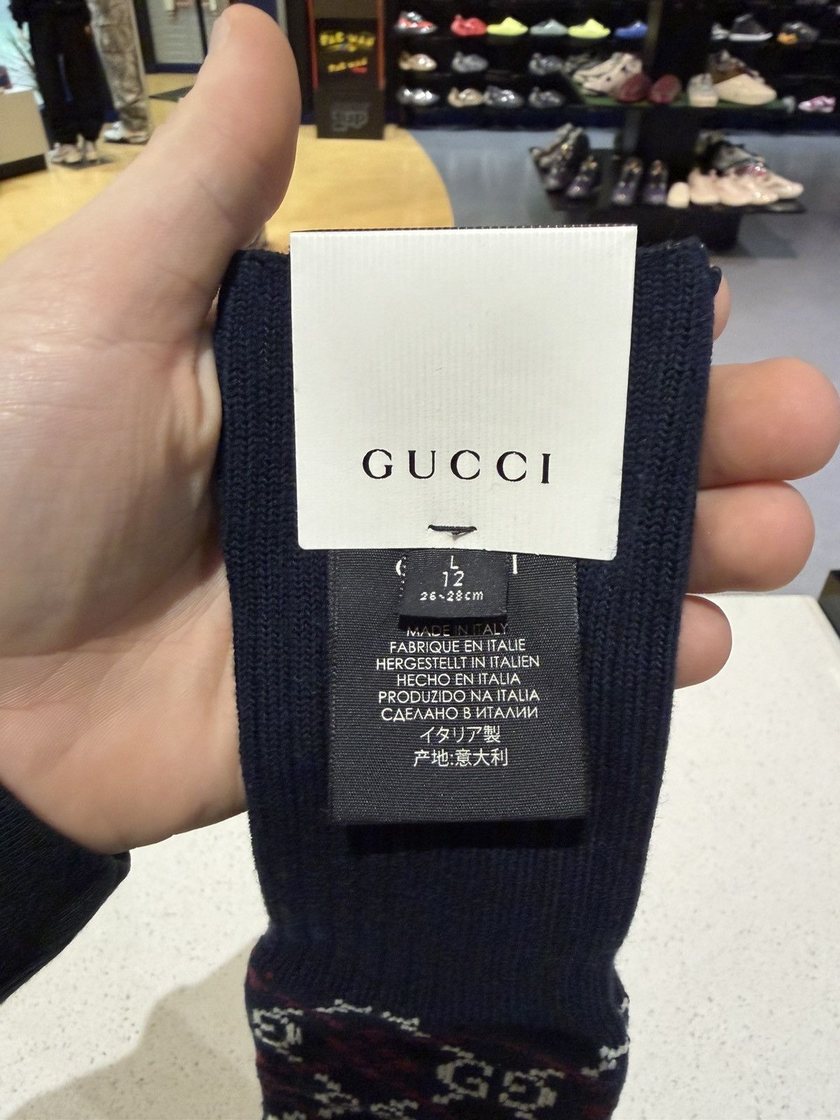 Gucci Gucci GG Supreme Diamond Socks Navy RARE “Authentic” Size ONE SIZE - 6 Thumbnail