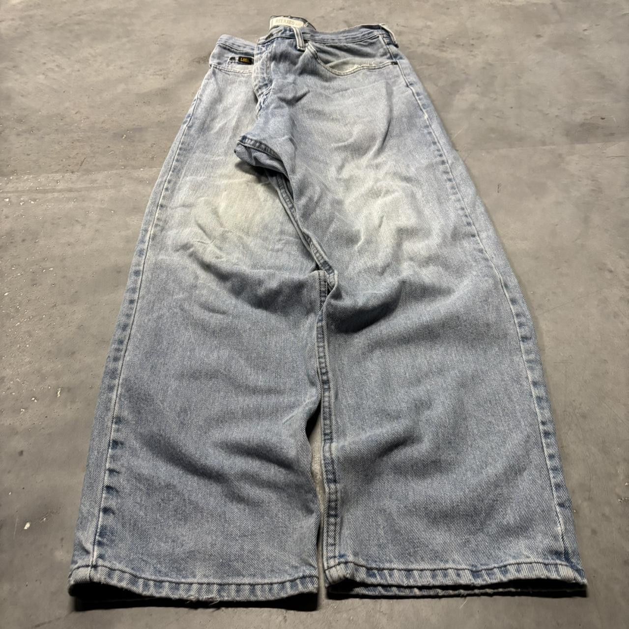 Japanese Brand × Vintage Crazy Vintage Y2K/2000s Baggy Faded Light Wash Essential Denim Jeans! Size US 38 / EU 54 - 3 Thumbnail