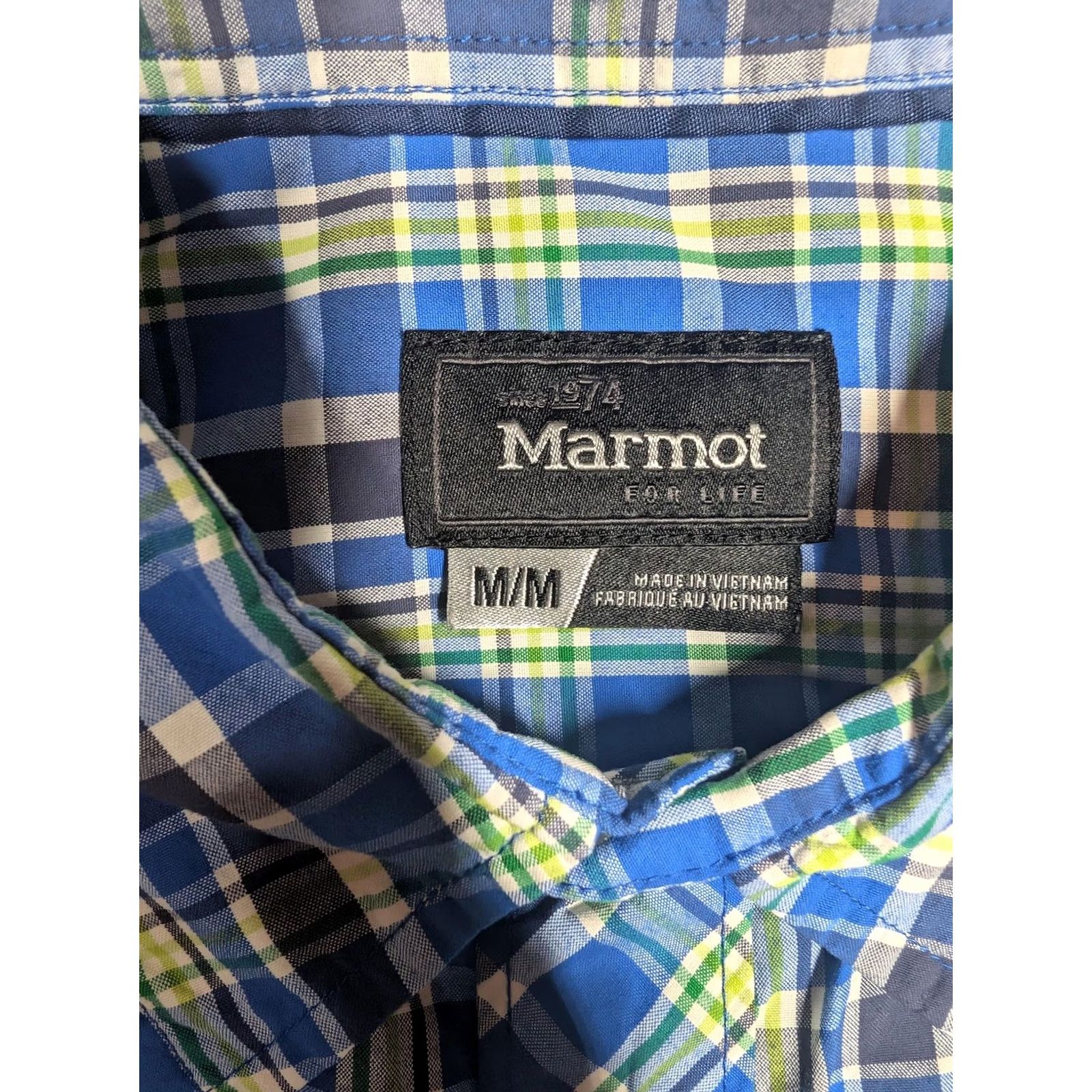 Marmot Marmot Shirt Mens Medium Blue Plaid Short Sleeve Button Up Casual Outdoor Size US M / EU 48-50 / 2 - 4 Thumbnail