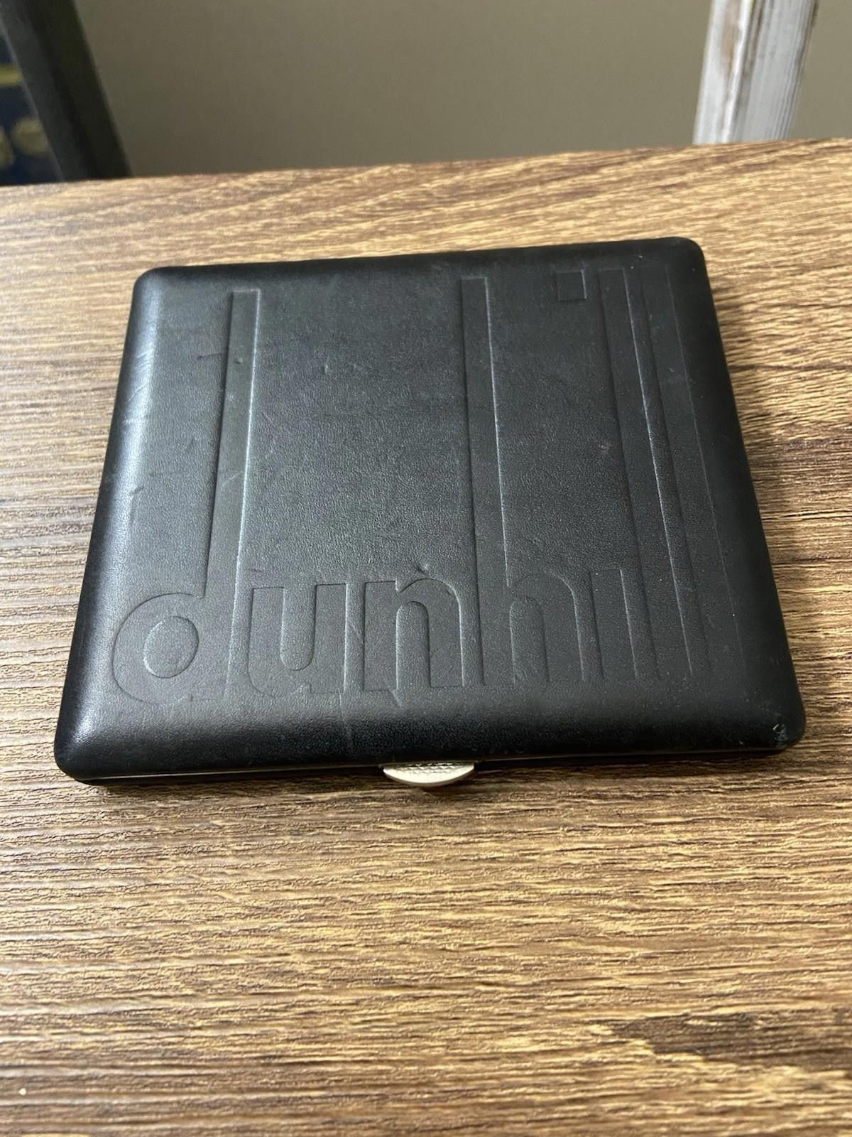 Alfred Dunhill Dunhill Vintage HUGE Logo Black Leather Brass Cigarette Case Size ONE SIZE - 1 Thumbnail
