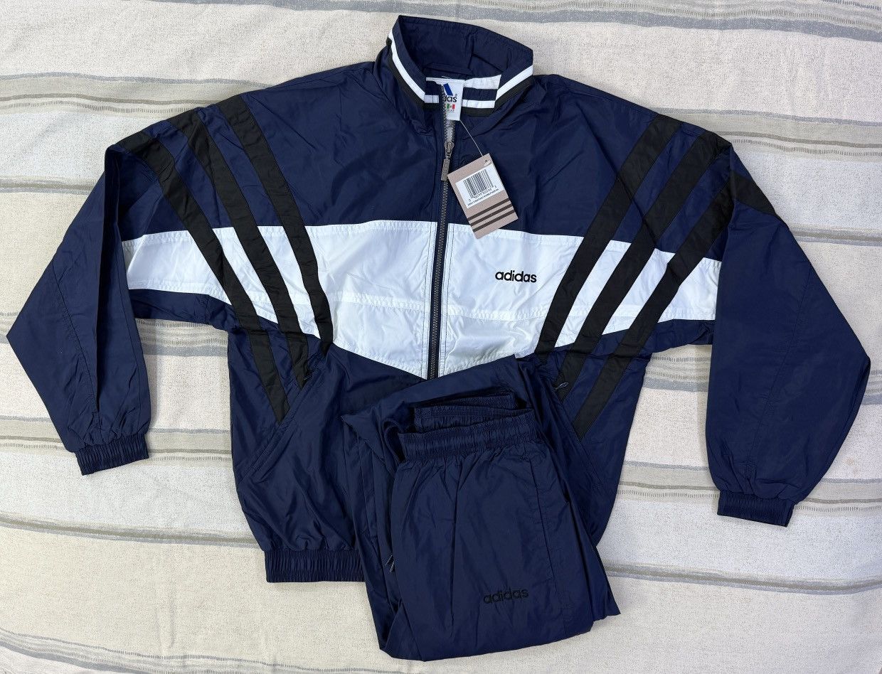 Adidas Vintage 1990s Adidas Santiago Warmup Tracksuit Navy Size S Size US S / EU 44-46 / 1 - 1 Thumbnail