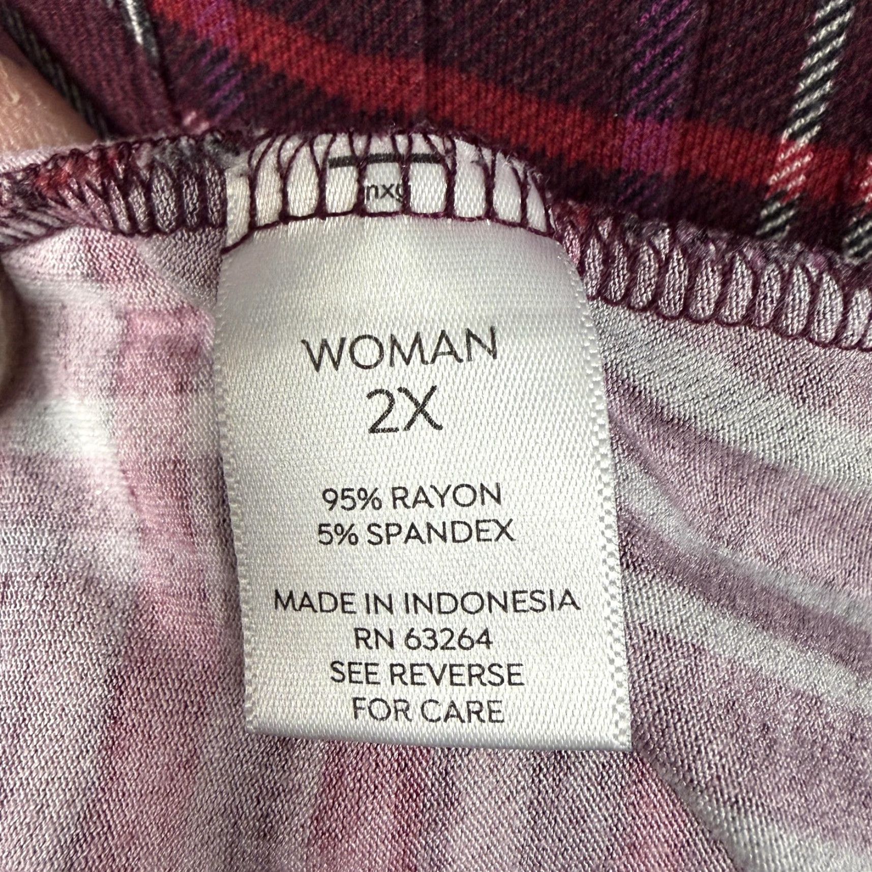 Vintage Westport Blouse Tunic Womens 2X Plus Red Plaid 3/4 Sleeve Boho Cabincore Shirt Size XXL / US 16-18 / IT 52-54 - 5 Thumbnail