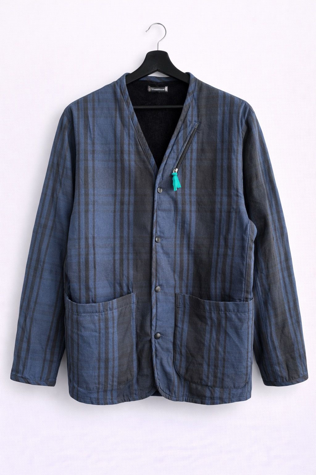 Japanese Brand Tokyo Hemp Connection Blue Plaid Lined Jacket Avant Garde Size US M / EU 48-50 / 2 - 1 Thumbnail