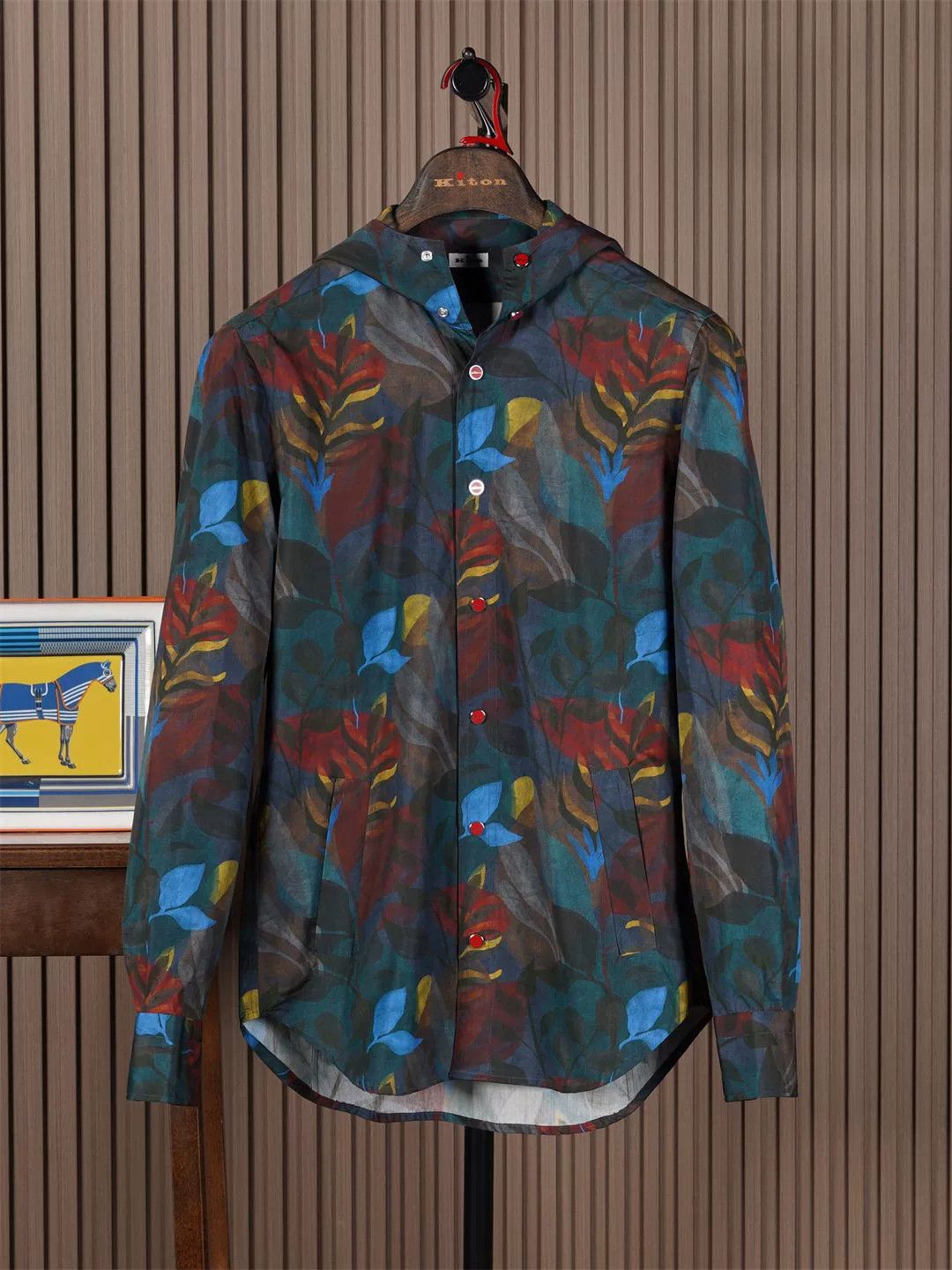 Kiton Kiton Cotton Hooded Jacket with Print Size US M / EU 48-50 / 2 - 1 Thumbnail