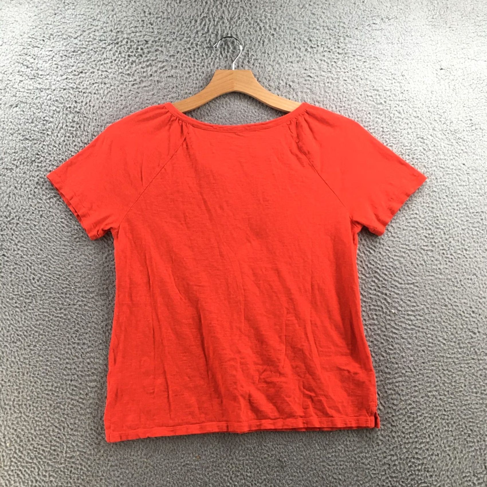 Talbots Talbots Tops Womens L Orange 100% Cotton V-Neck Cap Sleeve Blouse Pop Over Shirt Size L / US 10 / IT 46 - 7 Thumbnail