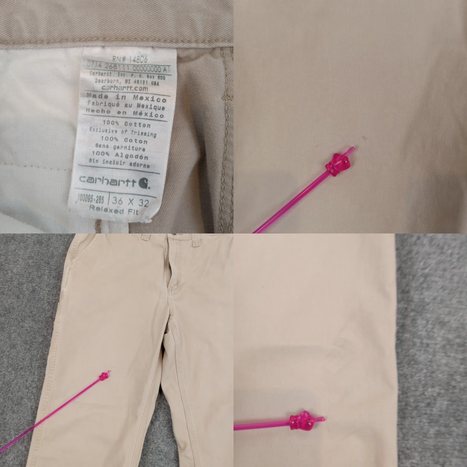 Carhartt Carhartt Workwear Pants Beige Straight Leg Regular Fit 36x32 Cotton Mens Size US 36 / EU 52 - 8 Thumbnail