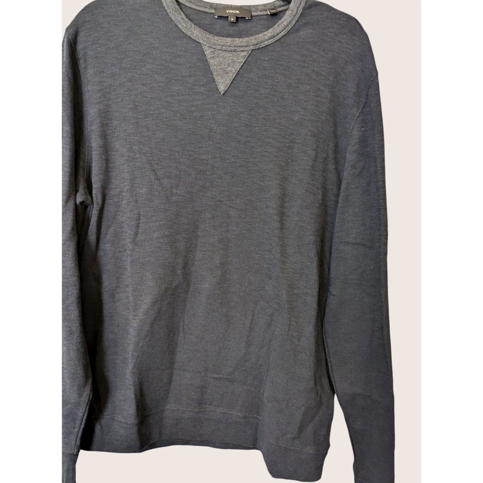 Vince Vince Sweater Mens M Dark Gray Crew Neck Long Sleeve Pullover golf outdoors Size Size US M / EU 48-50 / 2 - 1 Thumbnail