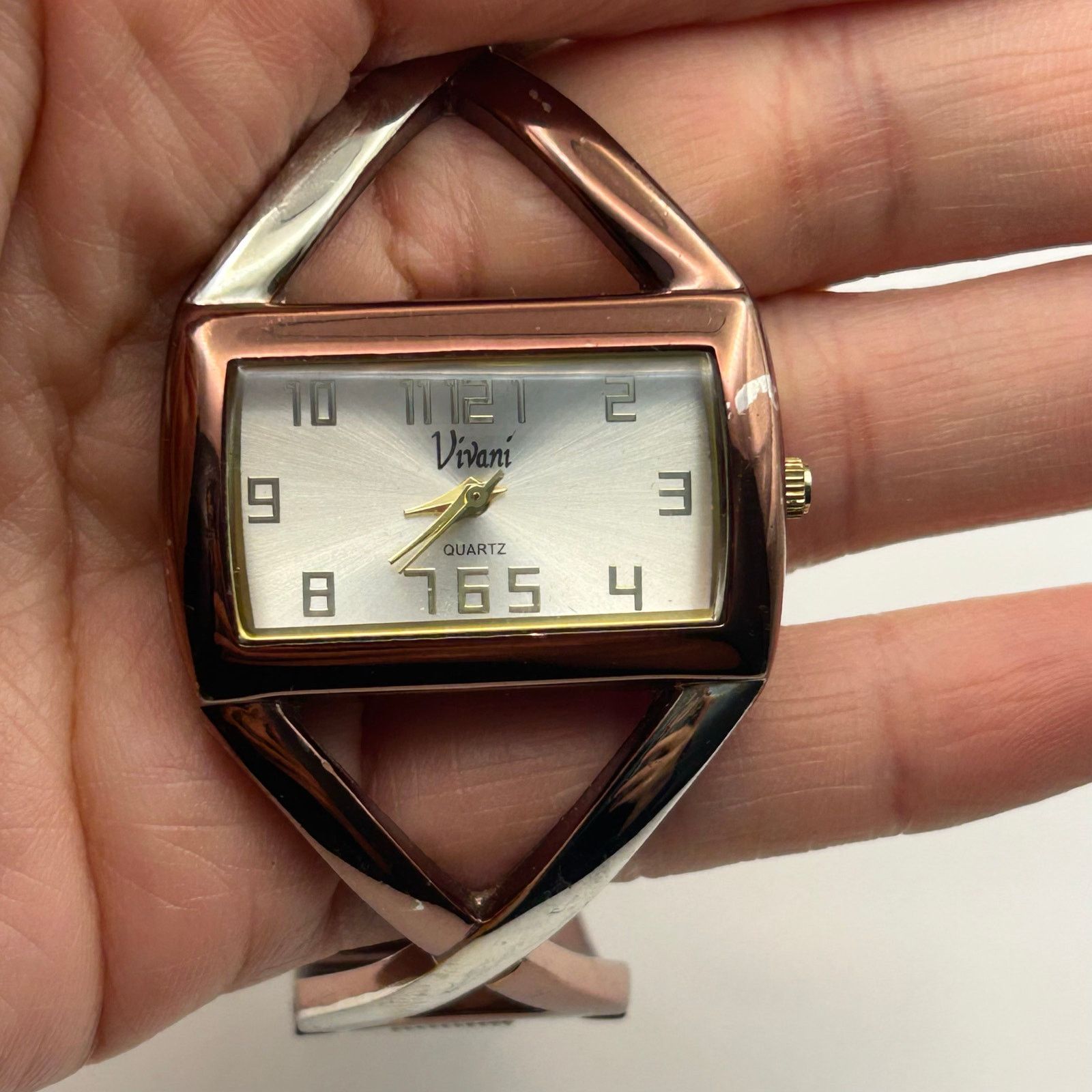 The Unbranded Brand Vivani TwoTone Bronze & Gold Tone Bangle Style Band Watch Size ONE SIZE - 4 Thumbnail