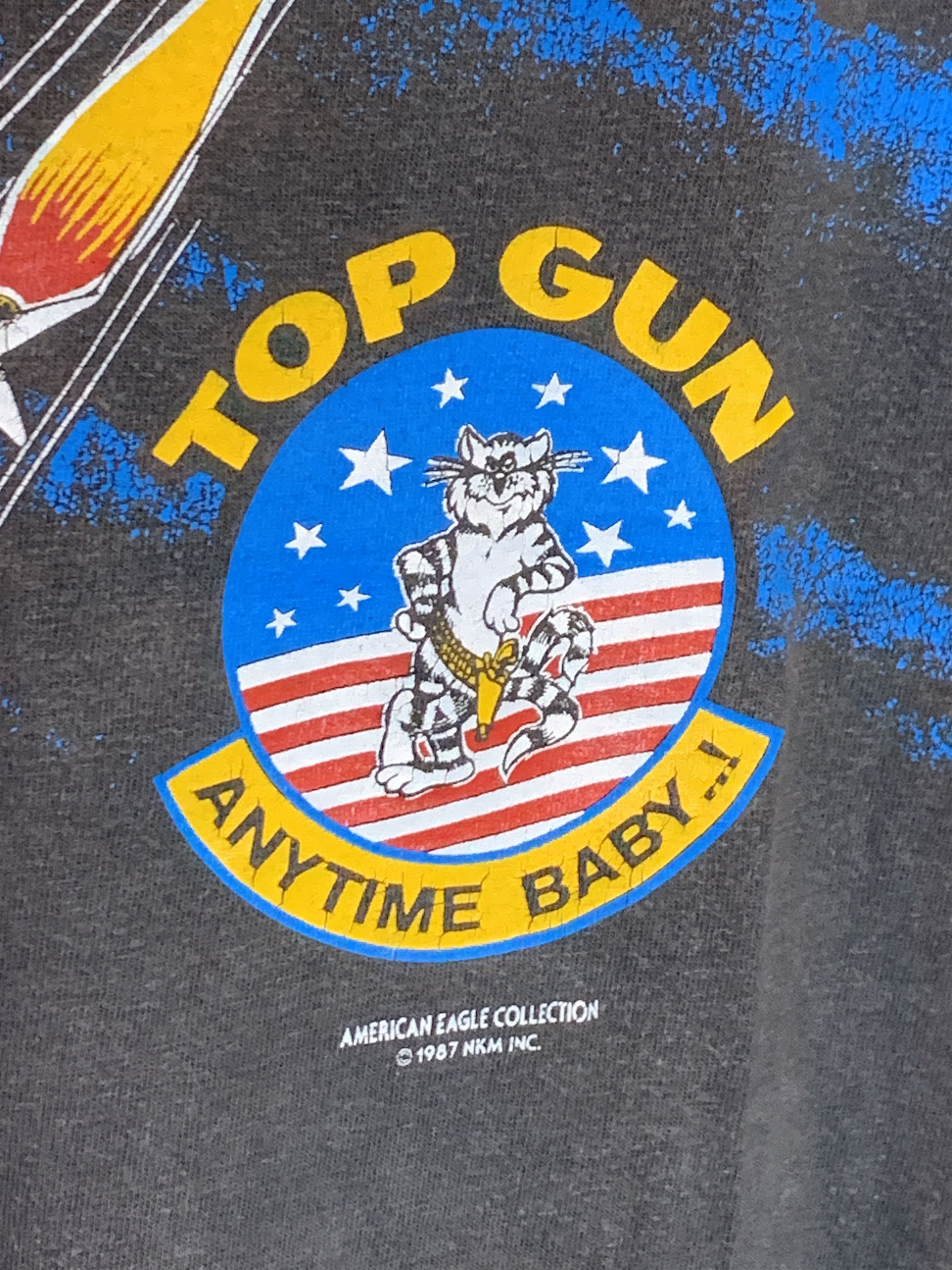 Vintage RARE Vintage 80s F14 Tomcat Top Gun Military Jet Plane Shirt Size US L / EU 52-54 / 3 - 5 Thumbnail
