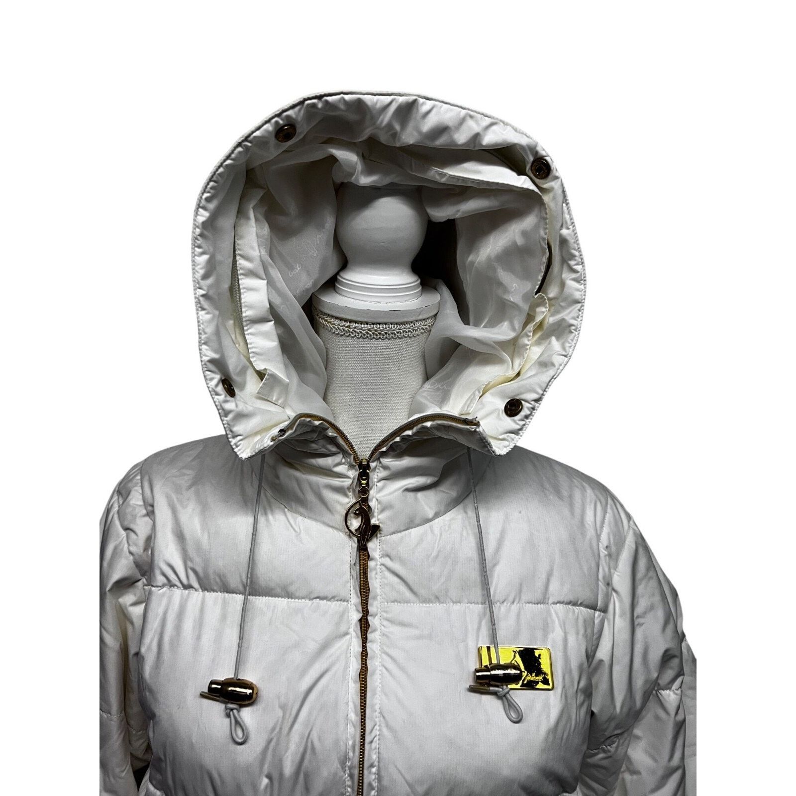 Vintage Baby Phat White Down Puffer Zip Hood Vintage Jacket Medium Size M / US 6-8 / IT 42-44 - 11 Thumbnail