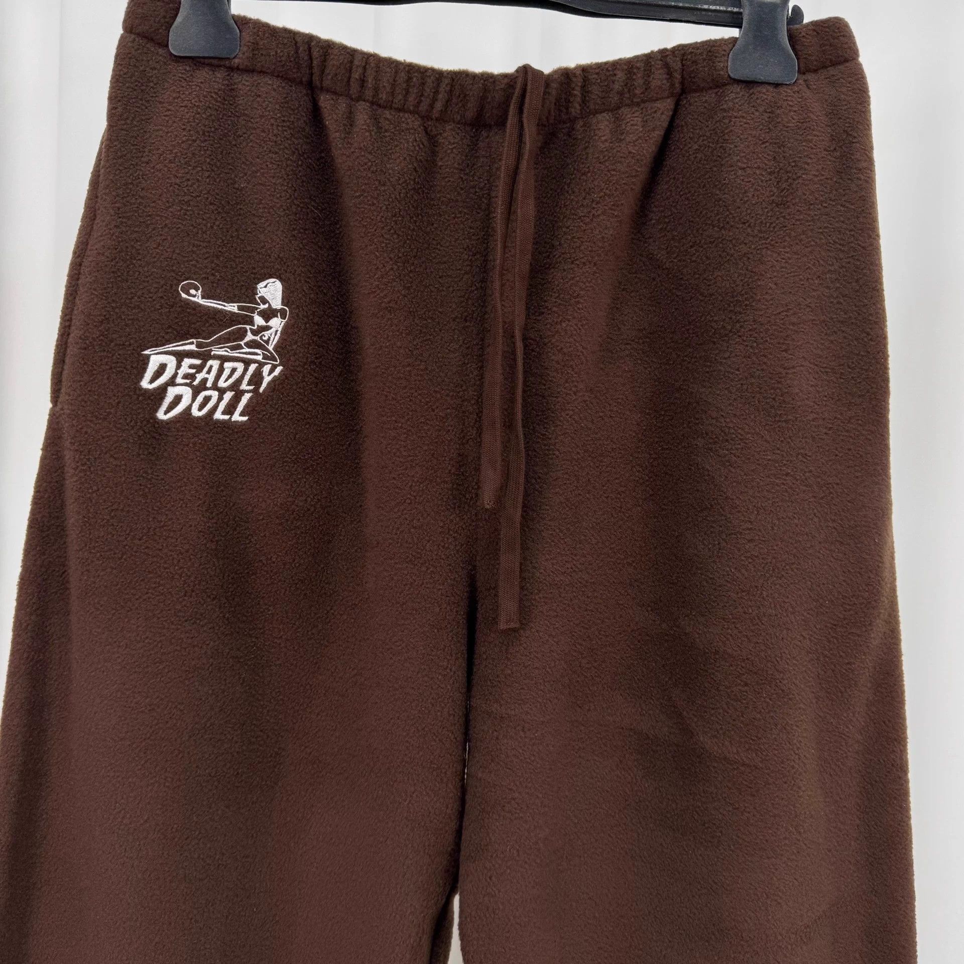 Deadly Doll Deadly Doll brown emb polar fleece pants M new Size US 35 - 3 Thumbnail