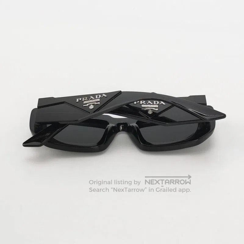 Prada Prada Full Frame Triangle Logo Sunglasses. Size ONE SIZE - 4 Thumbnail