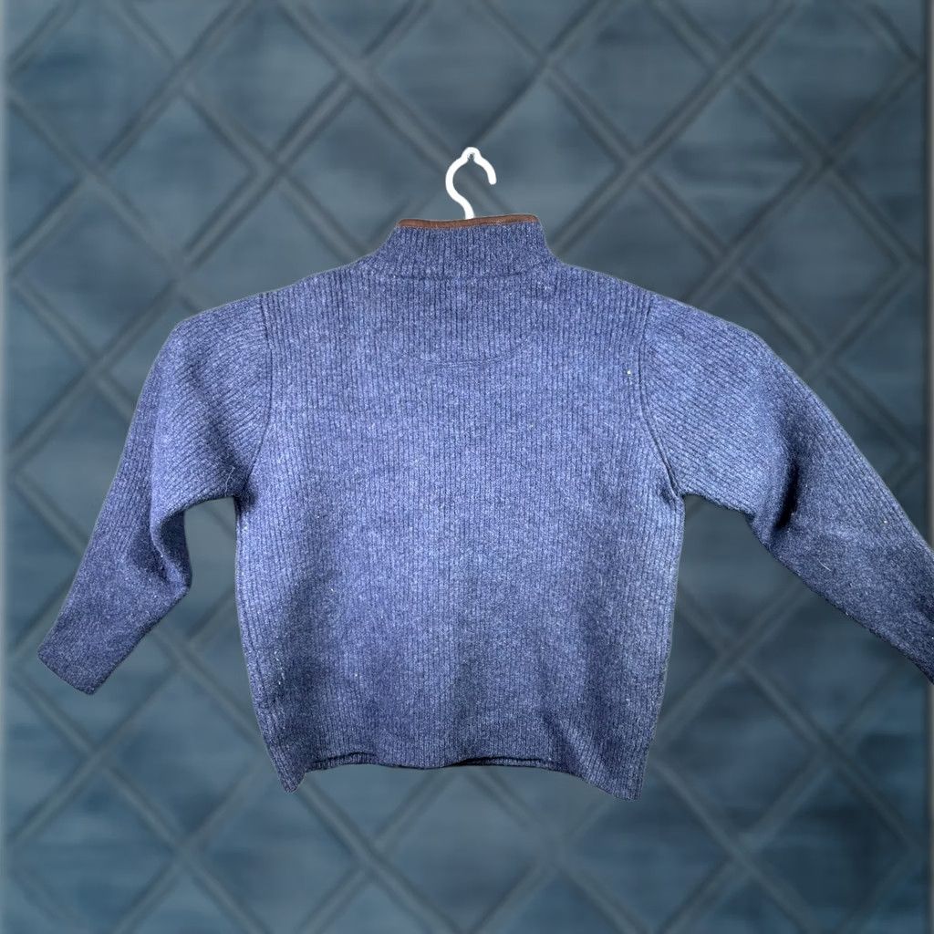 Vintage VINTAGE L.L. Bean Sweater Men's L Blue Merino Lambswool Quarter-Zip Holiday Mens Sweater Size US L / EU 52-54 / 3 - 1 Thumbnail