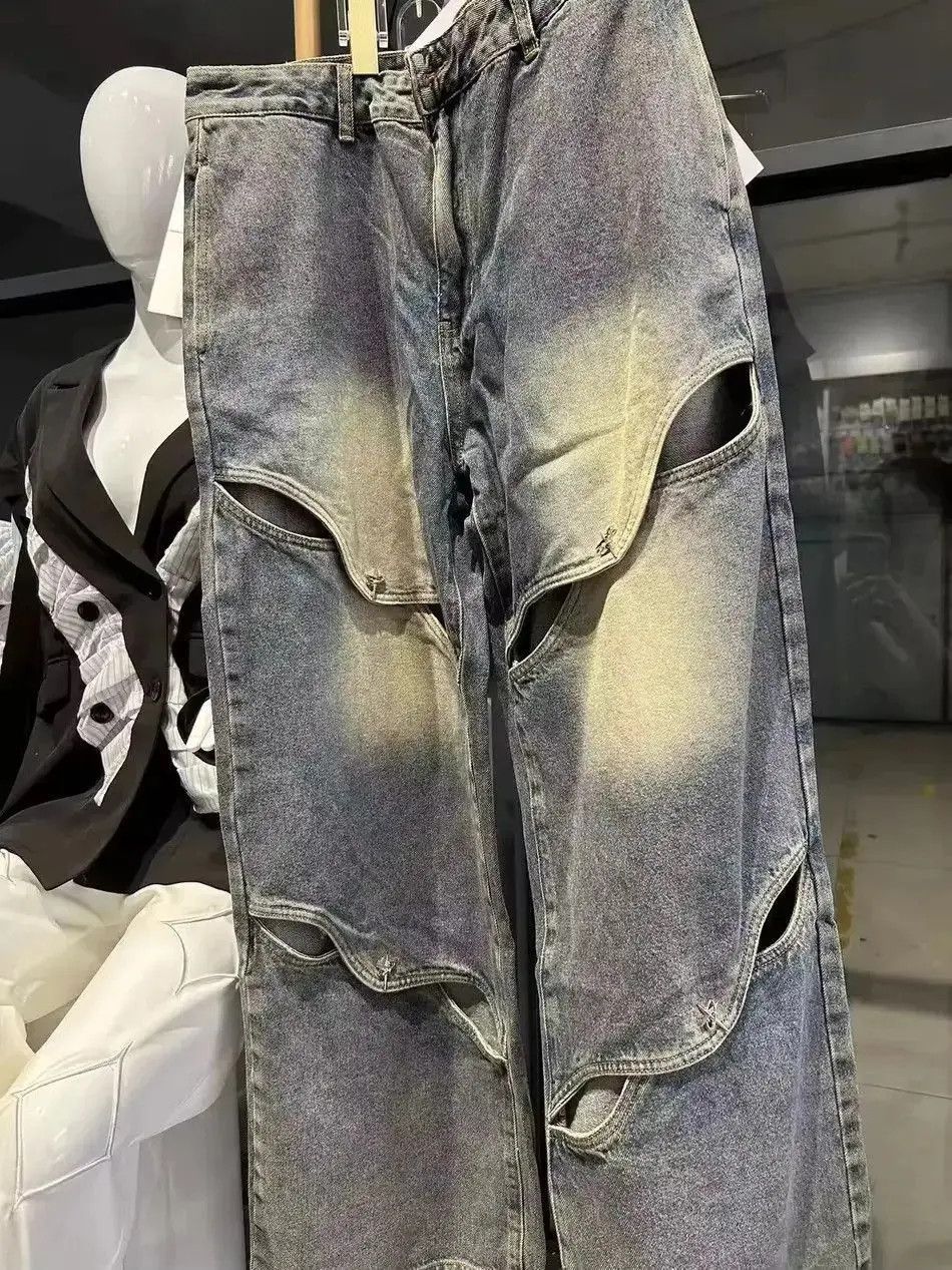Japanese Brand Hollow Out Trendy Denim Pant Size US 32 / EU 48 - 6 Thumbnail