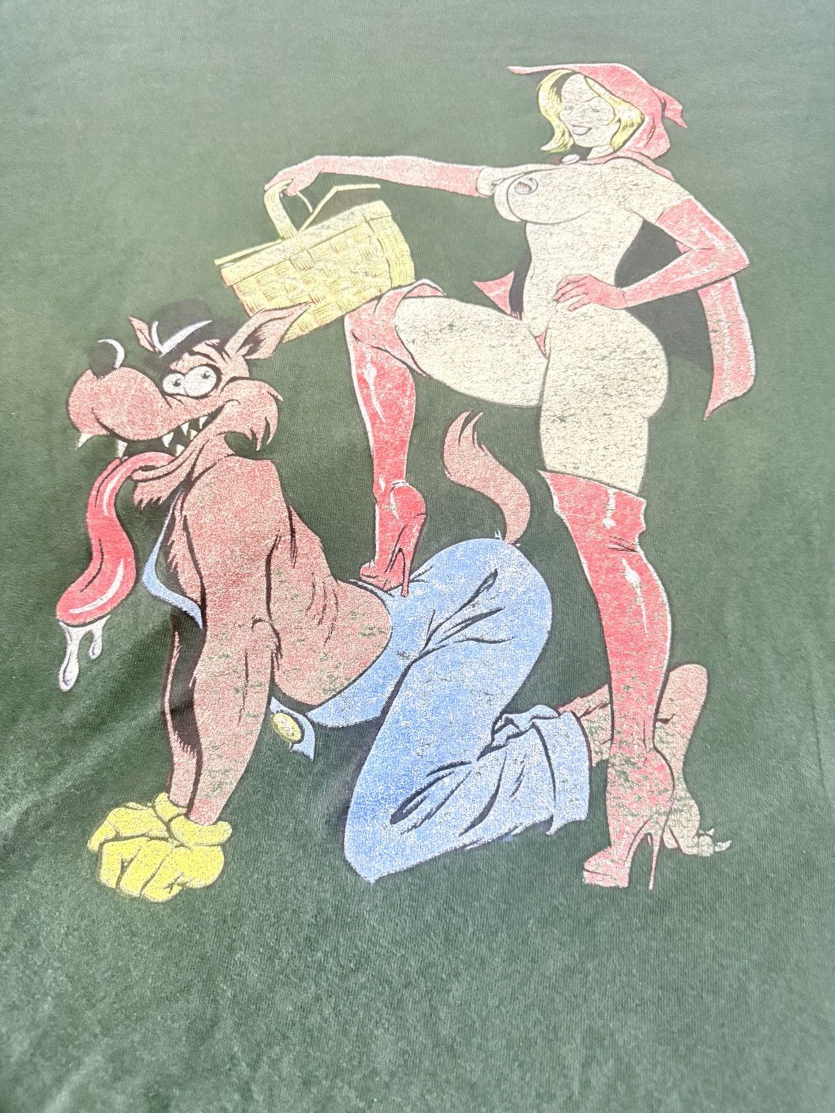 Band Tees Vtg 90s Buthole Suffer red ridibg hood coop art tee Size US L / EU 52-54 / 3 - 4 Thumbnail