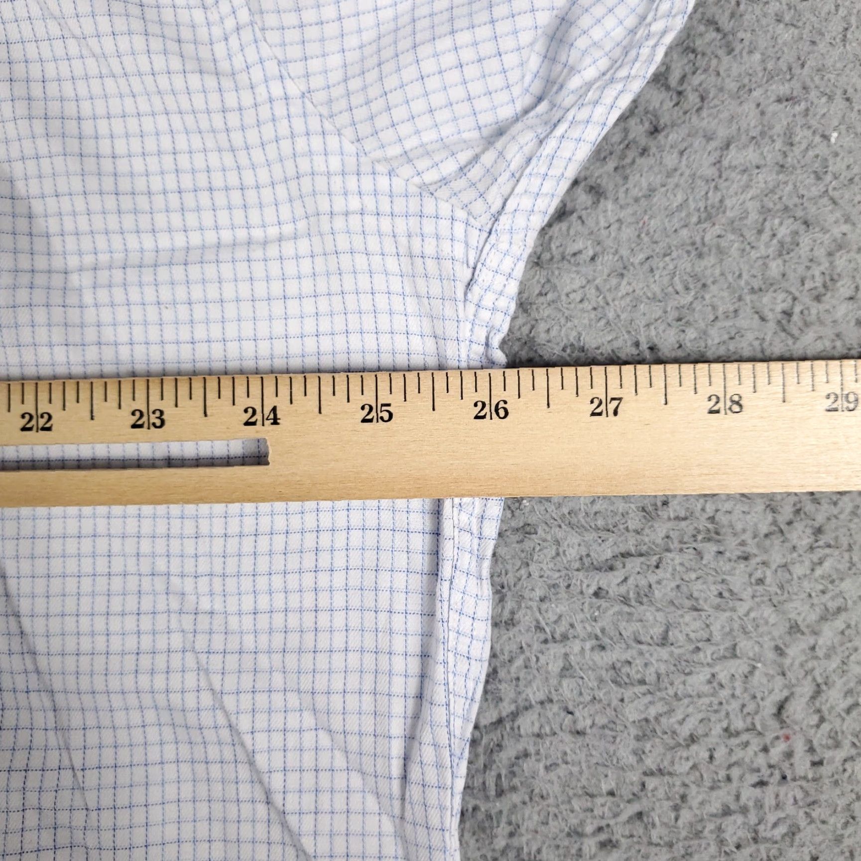Nautica Nautica Dress Shirt Mens 17 Blue White Check Long Sleeve Button Up Cotton 100% Formal Casual Wedding Mens Size 46R - 6 Thumbnail