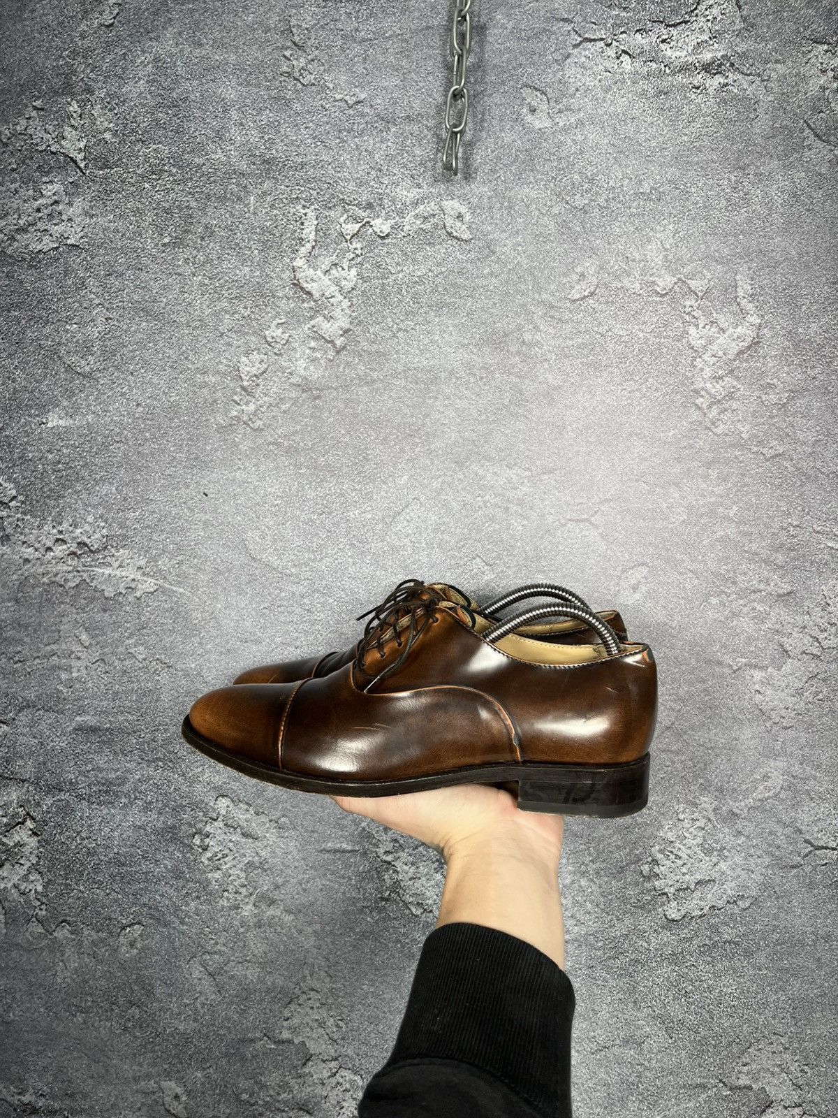Scarosso Brown Leather Casual Oxford Shoes Size 41