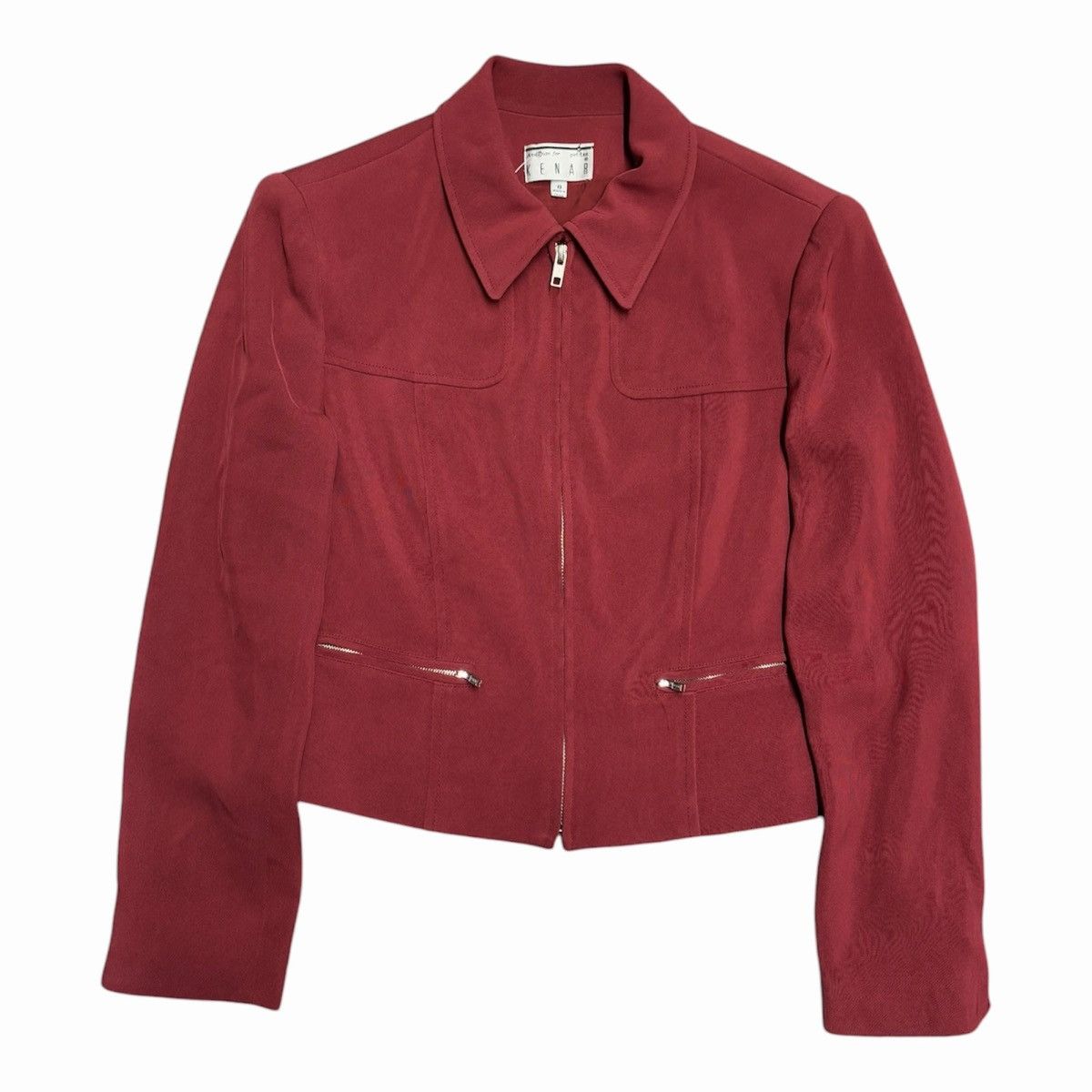 Other Retro Burgundy Long Sleeve Zipper Blazer Jacket Women Size 8 Size M / US 6-8 / IT 42-44 - 1 Thumbnail
